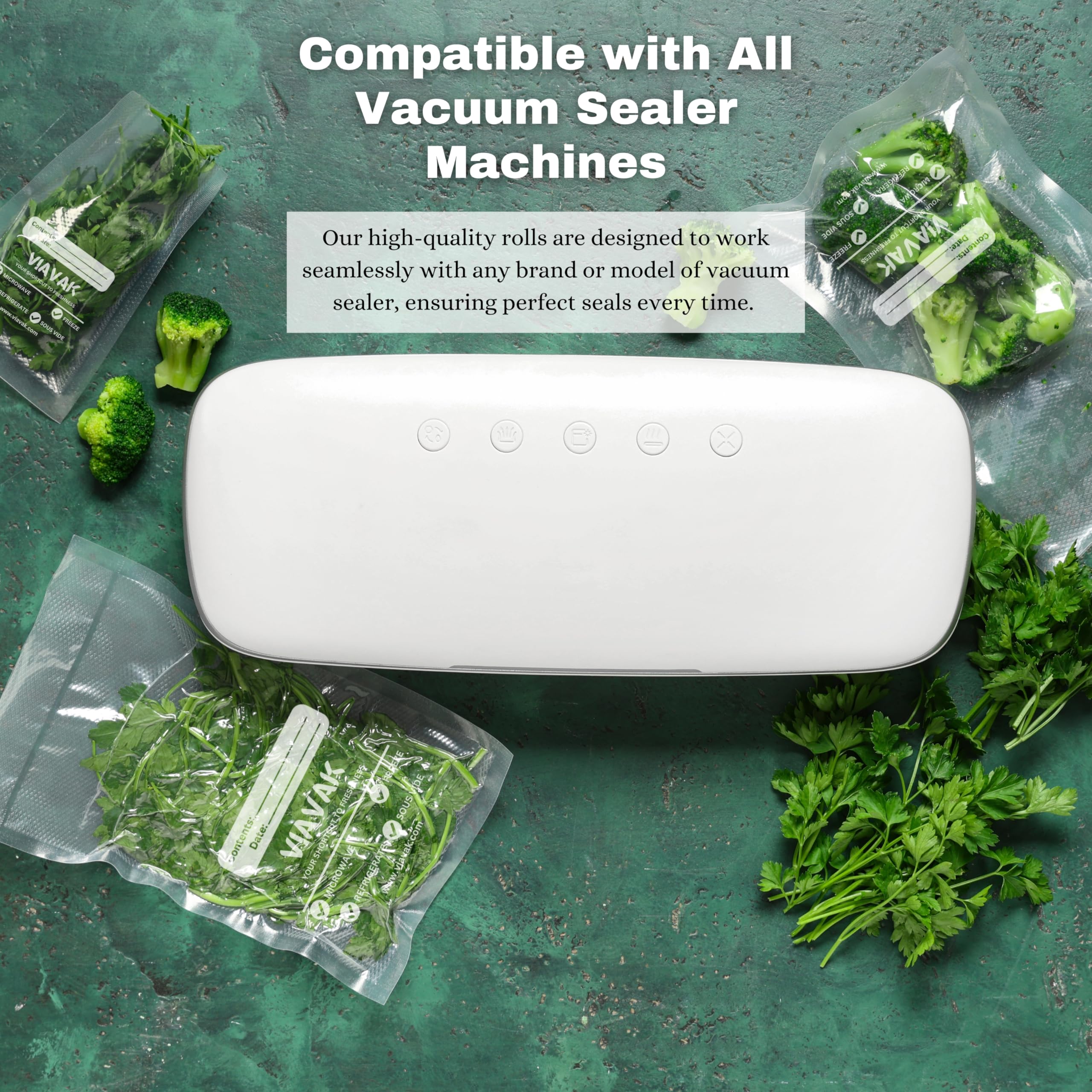 VIAVAK Commercial Grade Vacuum Sealer Rolls - 6 Rolls (3 Pack 8