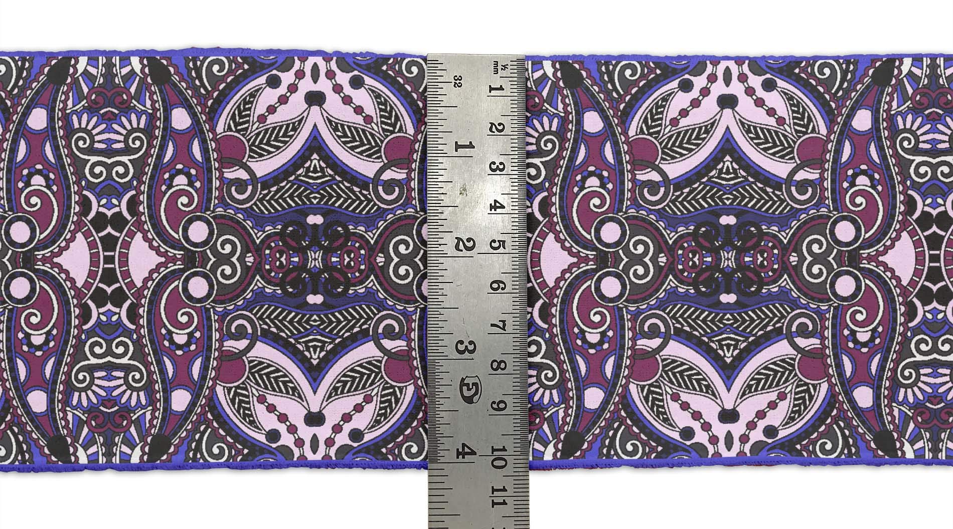 Pink Stripe & Paisley Printed Velvet Ribbon Trim - 4 Inch x 9 Yard Decorative Fabric Lace for Sewing, DIY Crafts, Scrapbooking & Home Decor