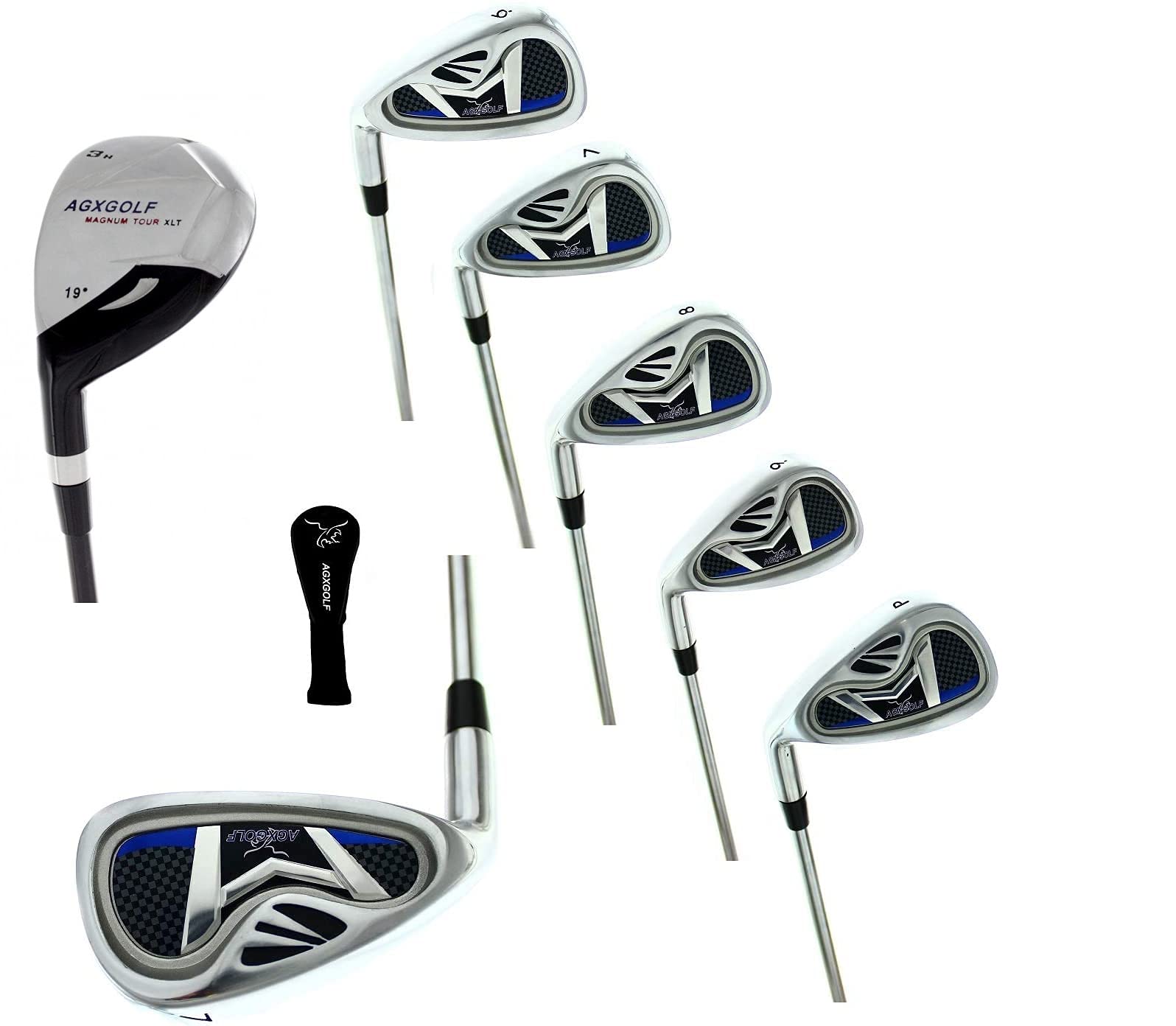 Women's Graphite Shaft Magnum XLT Golf Iron Set - Left/Right Hand, Ladies Flex, Includes Hybrid Utility Long Iron + 6-9 Irons & PW (Petite/Regular/Tall Sizes) | Perfect for Beginner & Intermediate Female Golfers | Driving Range & Course Play