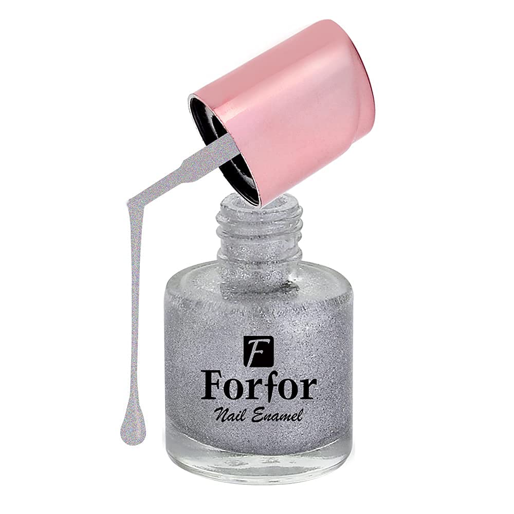 FORFOR® Perfect Stay Glitter Nail Polish - Long Lasting Silver Glitz Nail Polish for Women, Salon Quality Shine & Sparkle | Perfect for Parties, Weddings & Special Occasions