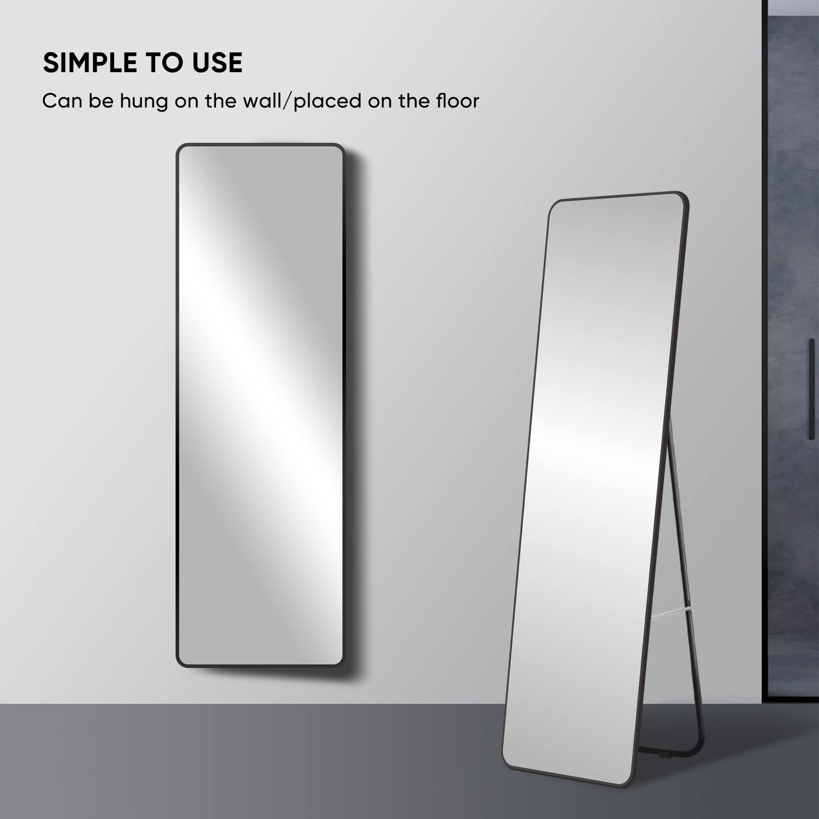 Full Length Mirror with Black Frame - 65