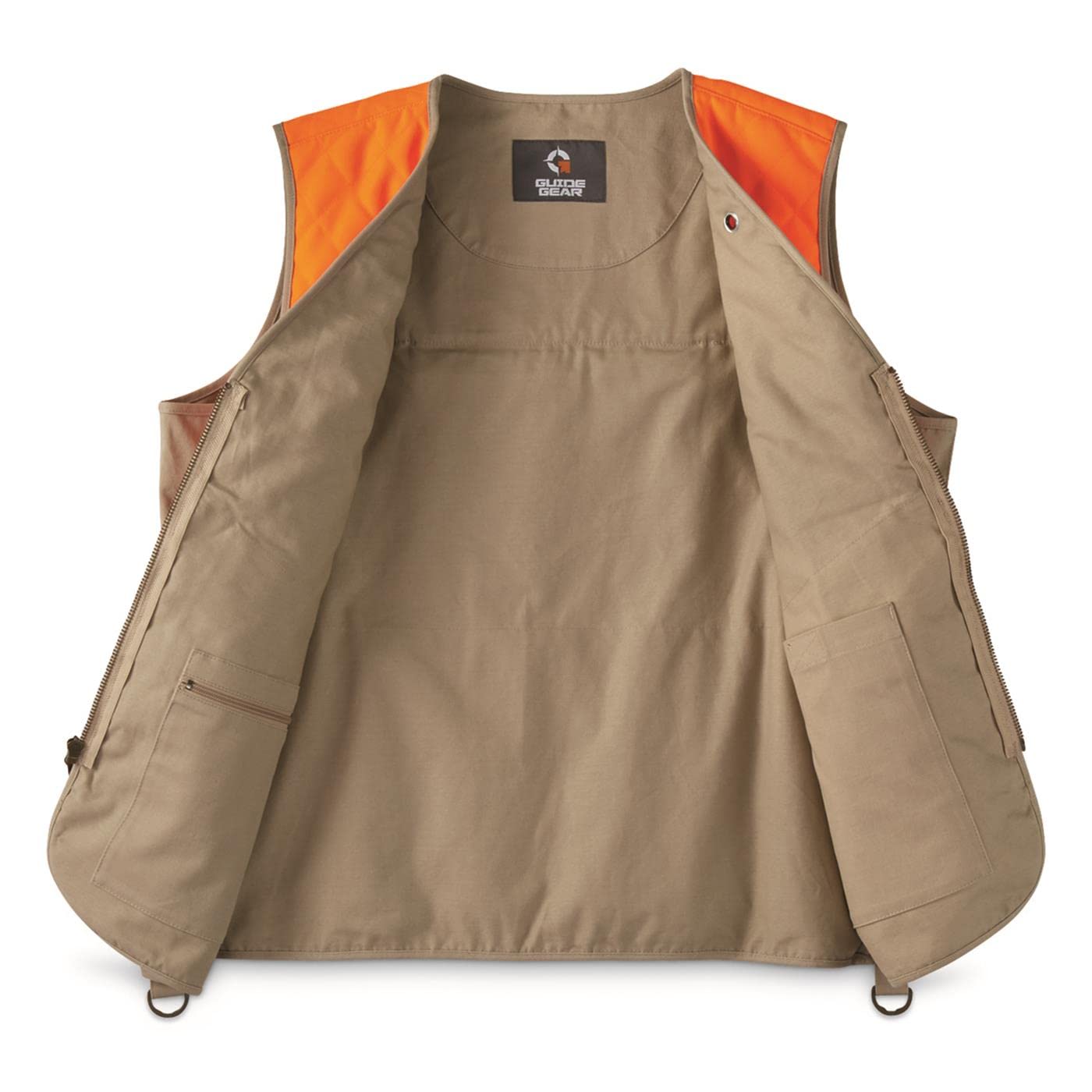 Guide Gear Men's Upland Hunting Vest - Orange Bird Hunting Vest with Back Game Pouch for Pheasant, Quail & Grouse Hunting | Durable Field Vest for Outdoor Sports & Birdwatching