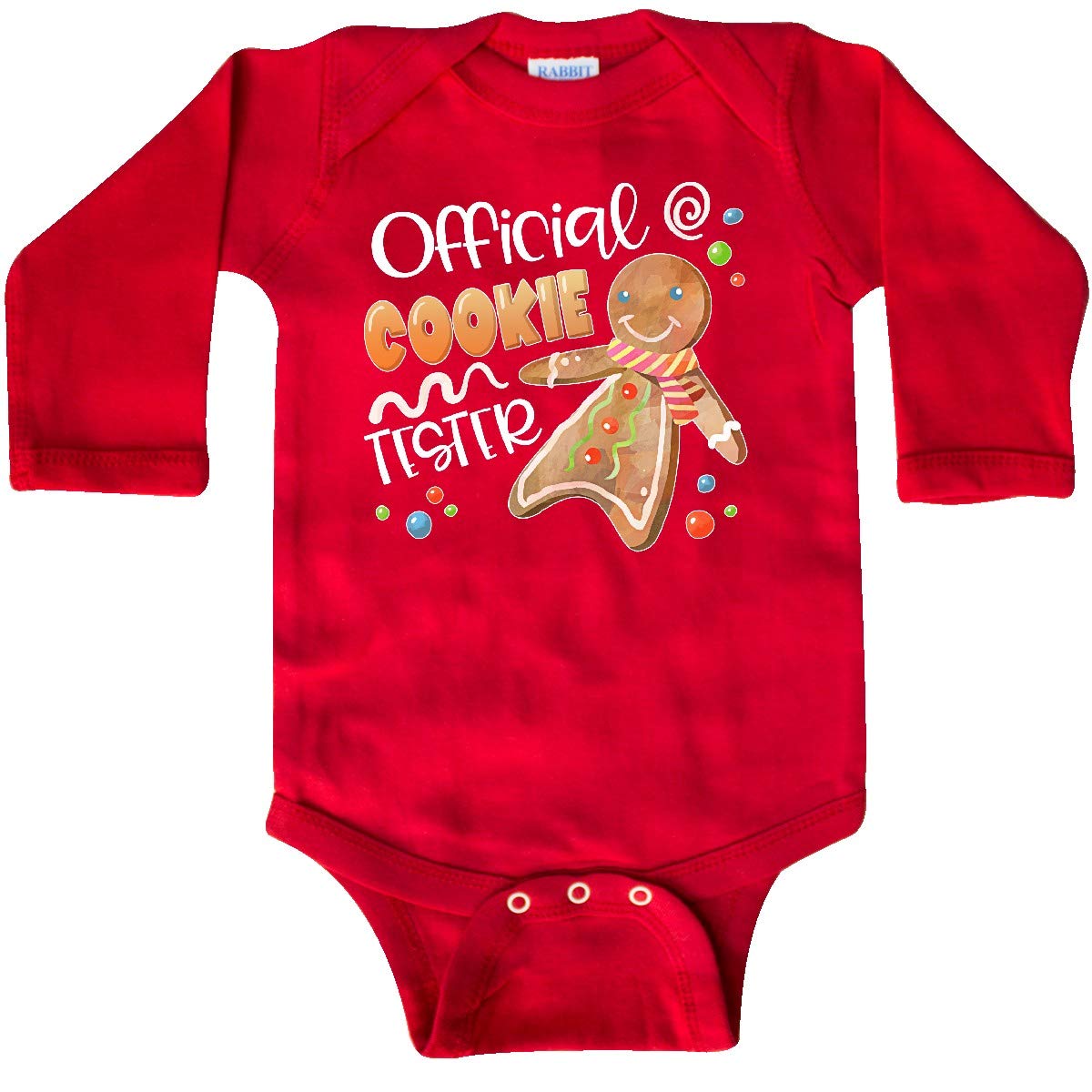 Inktastic Official Cookie Tester Cute Gingerbread Long Sleeve Baby Bodysuit - Perfect for Christmas, Holiday Photos & Winter Family Gatherings