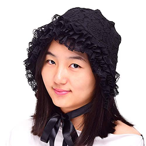 Colonial Pilgrim Prairie Bonnet Hat for Women & Girls - Vintage Style Sun Protection Hat for Outdoor, Reenactments, and Historical Events