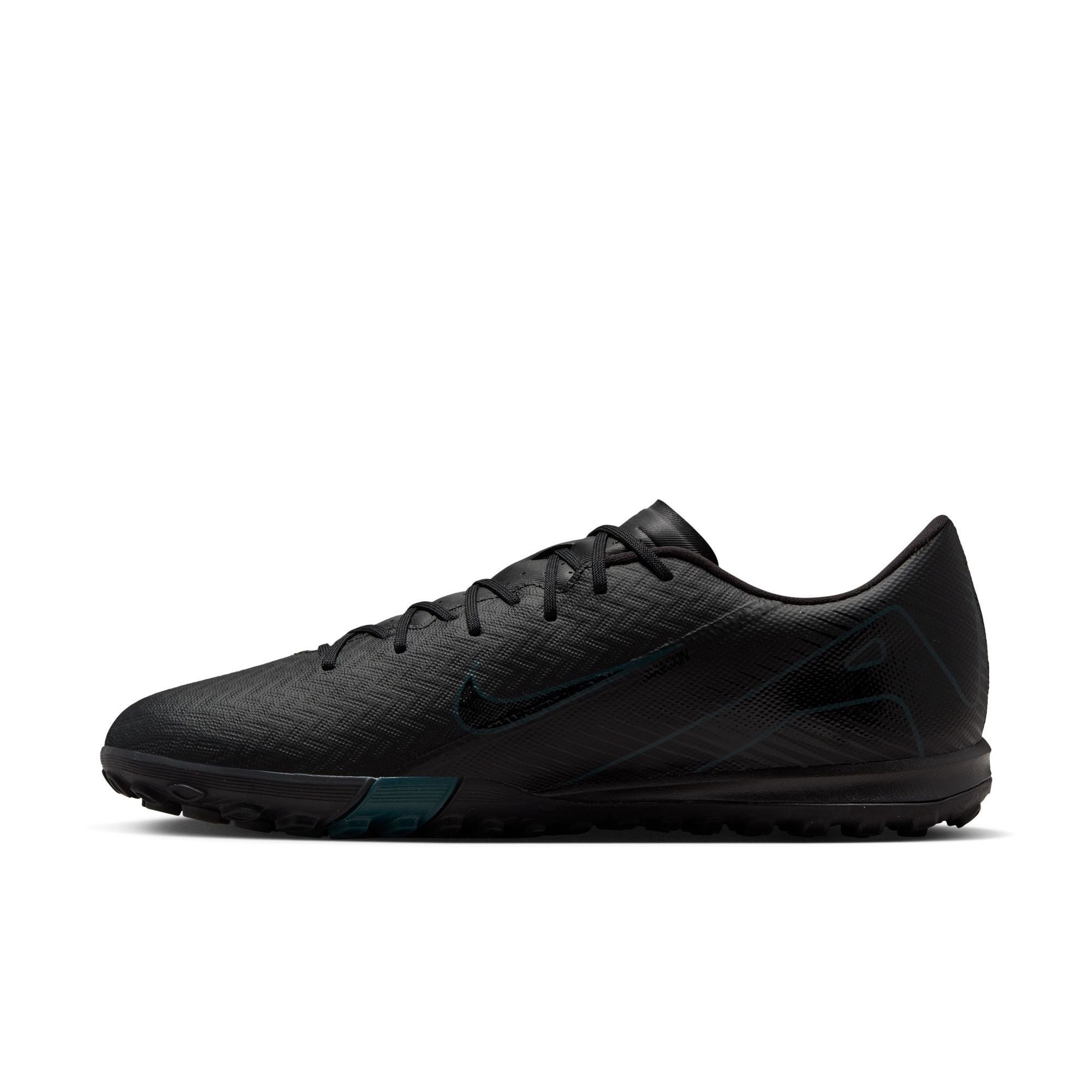 Nike Mercurial Vapor 16 Academy TF Turf Soccer Shoes for Men - Black/Black Deep Jungle - Artificial Grass & Turf Football Cleats for Training & Matches