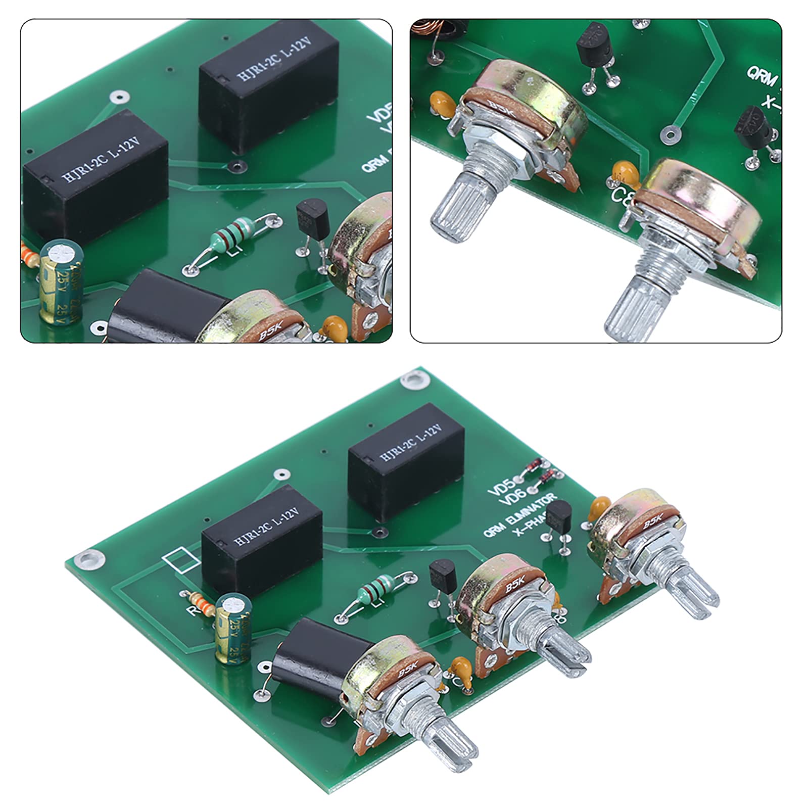 HF Band QRM Eliminator Kit - X-Phase Green PCB Radio Communication Amplifier Parts with PTT Control for Ham Radio & Home Audio - Perfect for Radio Enthusiasts & DIY Communication Projects
