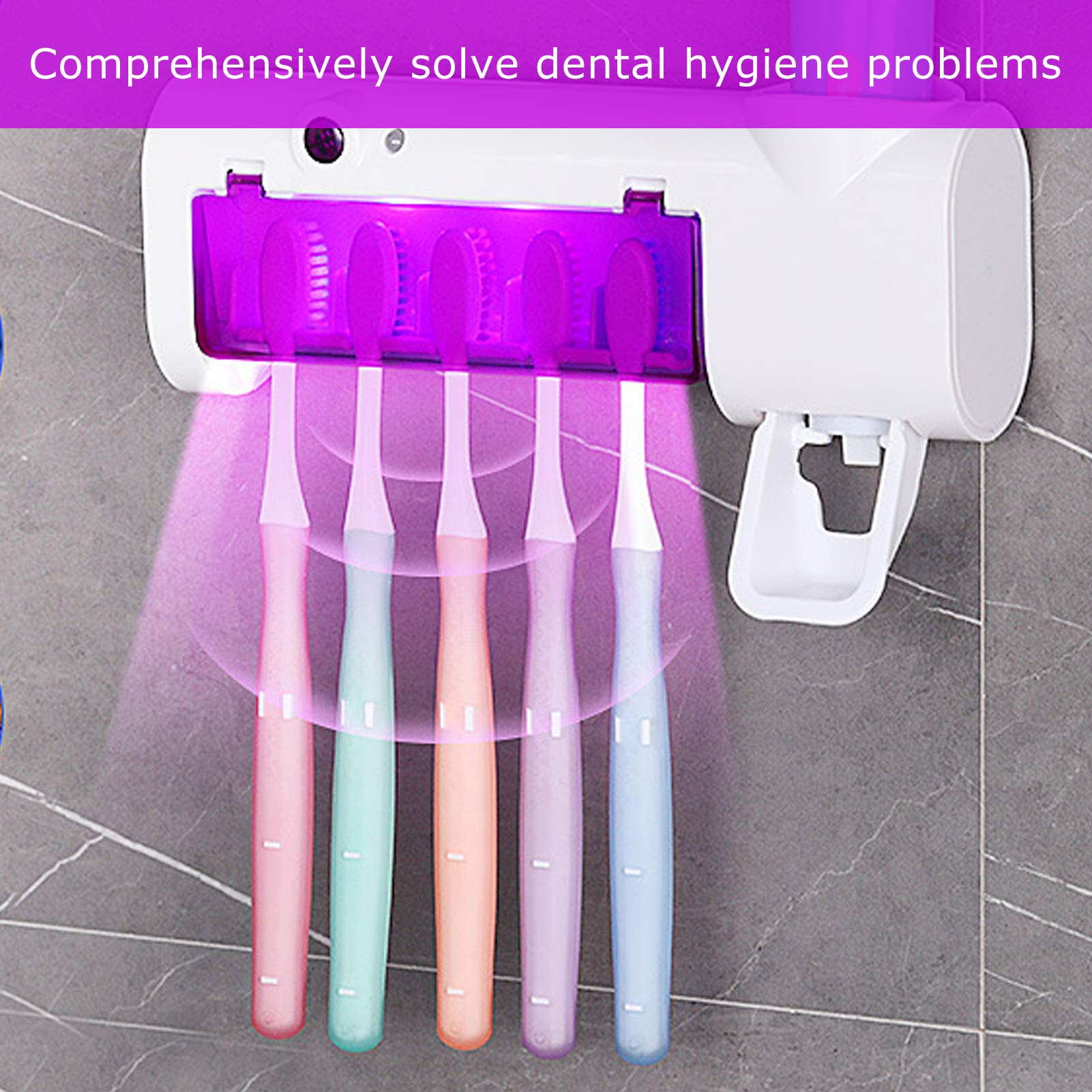 UVC Toothbrush Holder - USB Powered Smart Sanitizer for Toothbrushes | Hygienic Home Cleaning Solution for Bathroom & Travel Use