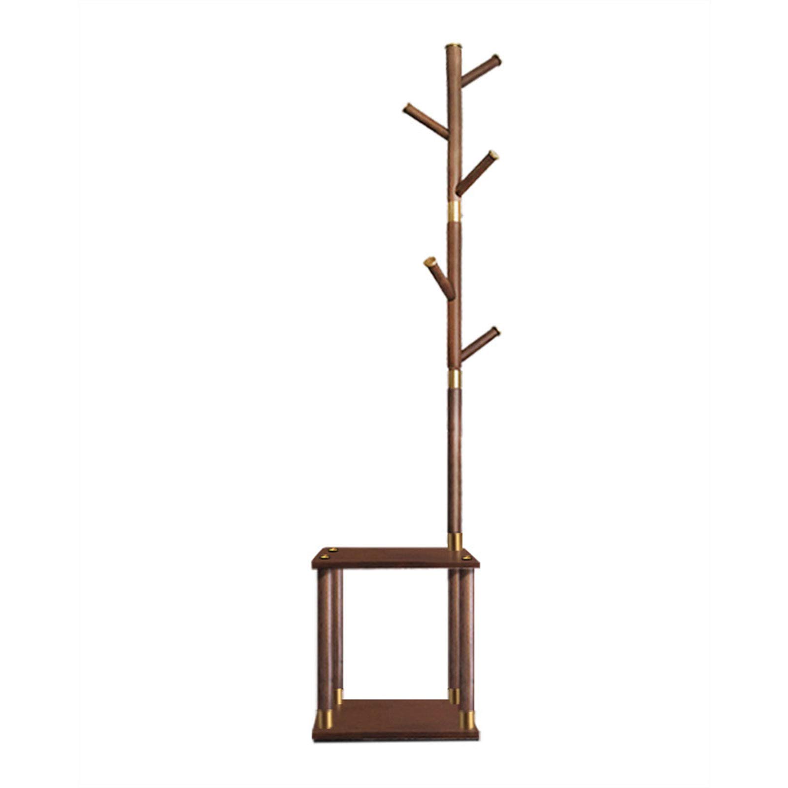 Premium Solid Wood Coat Rack - Multifunctional Bedside Hanger & Shoe Changing Stool - Durable & Stylish Floor Standing Clothes Organizer for Bedroom, Entryway, and Closet Storage