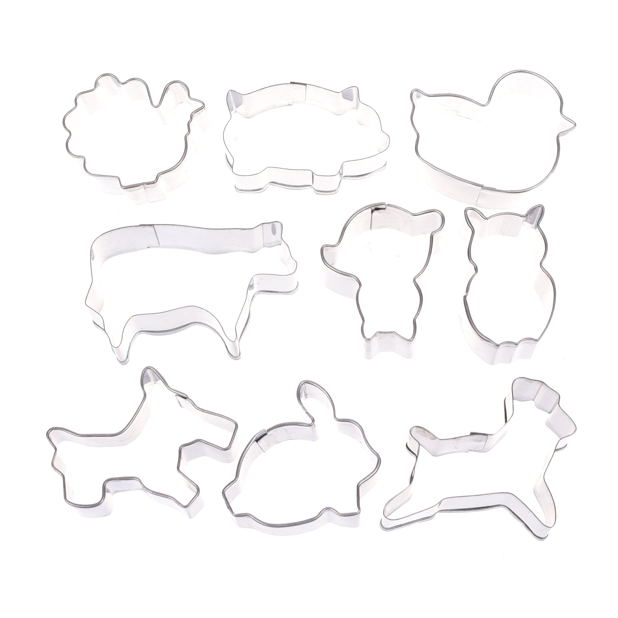 9-Piece Mini Animal Cookie Cutter Set - Stainless Steel Biscuit Molds for Baking, DIY Cookies, Cake Decorating - Perfect for Birthday Parties, Baby Showers & Holiday Baking
