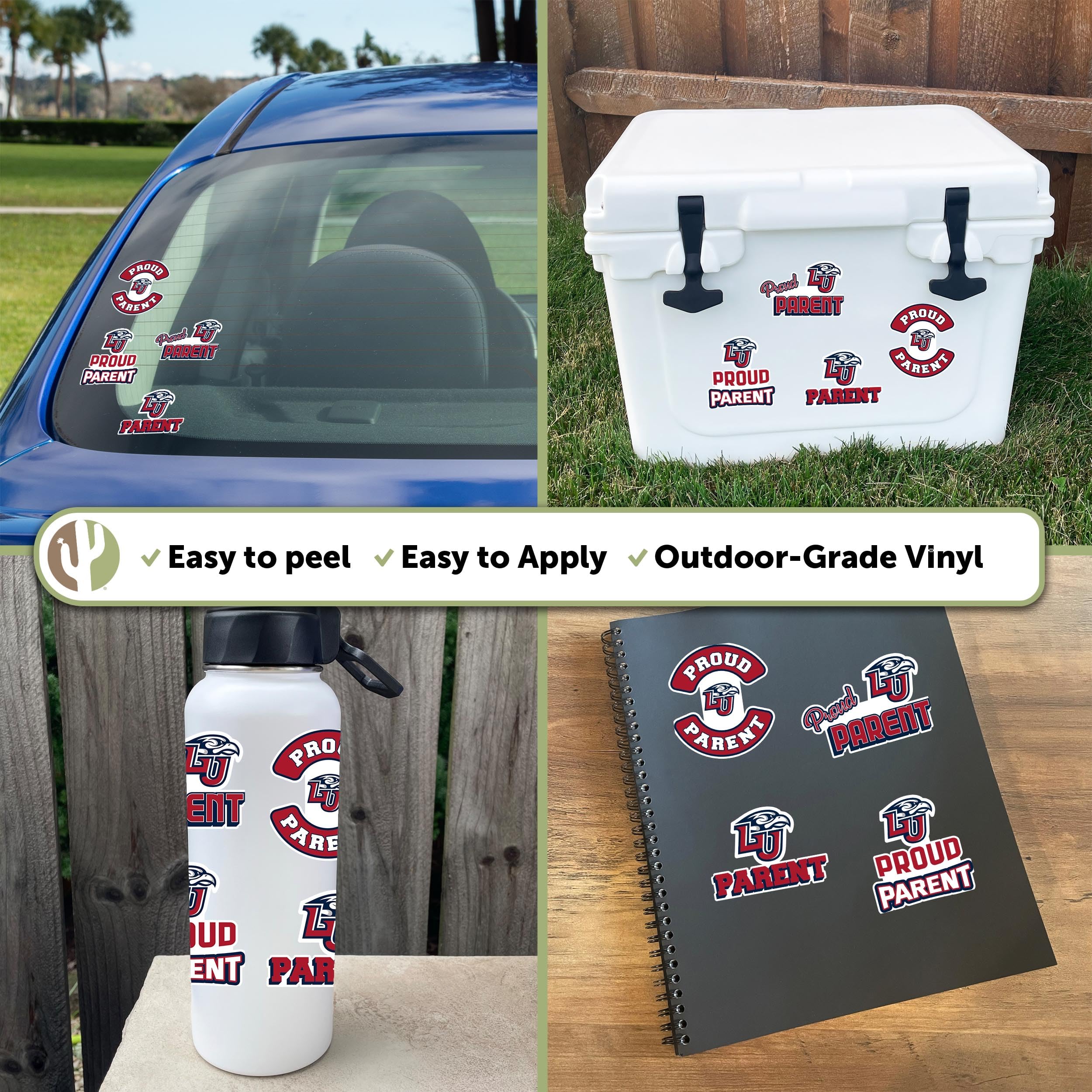 Desert Cactus Liberty University Vinyl Decal Stickers - Flames Design for Laptop, Water Bottle, Car & Scrapbook - Perfect for Proud Parents, Students & Alumni - Great for School Spirit, Gifts & Personalization