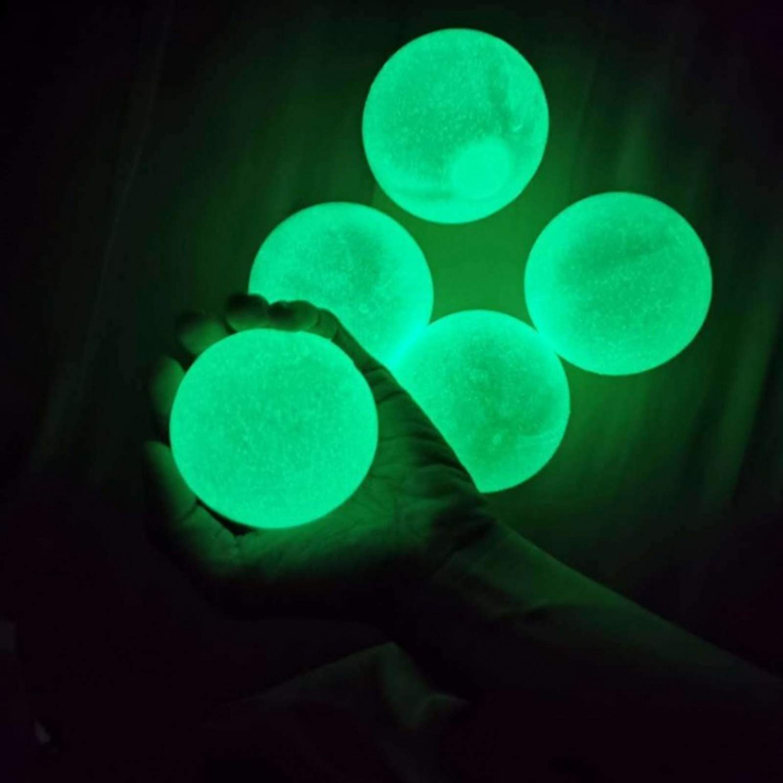 8Pcs Fluorescent Glow in the Dark Sticky Balls - Stress Relief Toys for Kids, Wall & Ceiling Sticky Target Balls for Fun Catch & Throw Games - Perfect for Indoor Play, Party Favors, and Sensory Play Activities