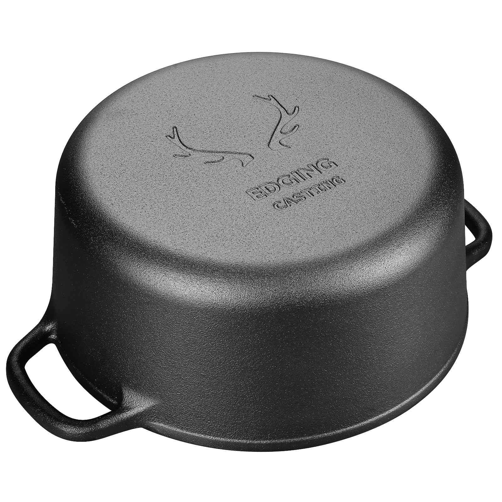 Pre-Seasoned Cast Iron Dutch Oven with Lid - 7 Quart Round Dual Handle Pot for Sourdough Bread Baking, Camping & Outdoor Cooking - Black