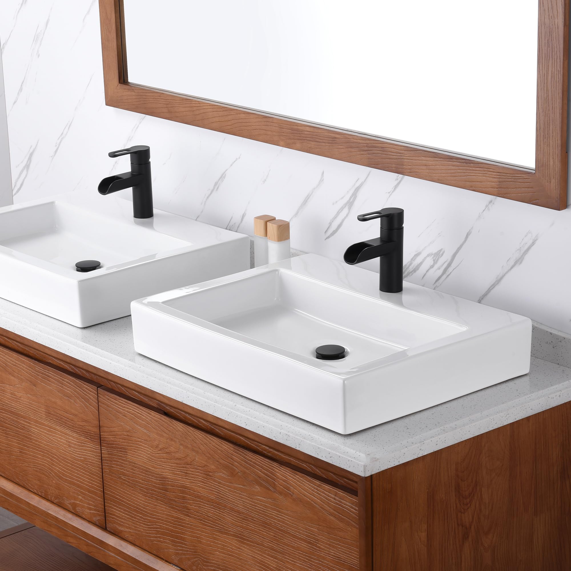 Luxier CS-021 Modern Porcelain Ceramic Vessel Sink - White Bathroom Vanity Art Basin for Contemporary Home Decor | Perfect for Master Bath, Powder Room & Spa Retreat