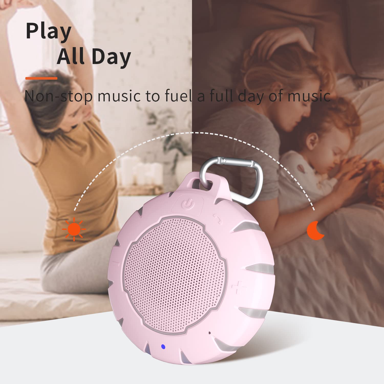 HEYSONG Waterproof Bluetooth Speaker - Portable Shower Speaker with Clear Sound, Durable Design for Pool, Beach & Kayaking - Perfect Gift for Women & Girls - Use in Bathroom, Outdoor Activities & Travel