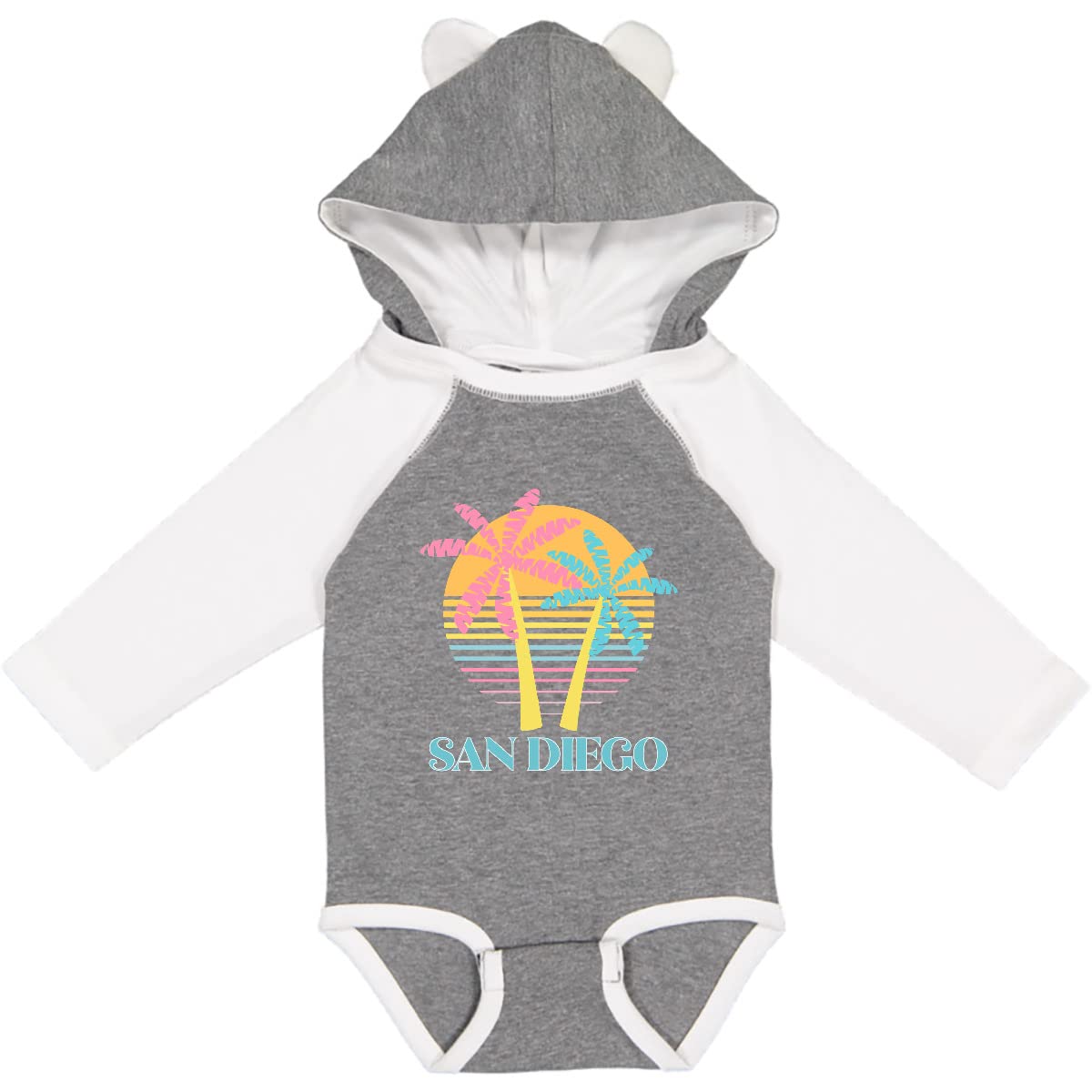 Inktastic San Diego California Beach Vacation Long Sleeve Baby Bodysuit - Soft Cotton Creeper for Boys & Girls - Perfect for Beach Trips, Family Photos & Casual Outings