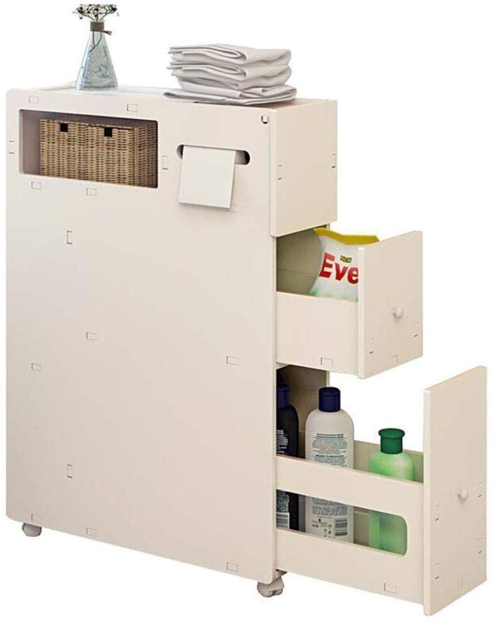Waterproof Bathroom Storage Cabinet - Corner Shelf Organizer for Toiletries & Essentials | Space-Saving Bathroom Organizer for Small Spaces, Shower, Vanity & Home Decor