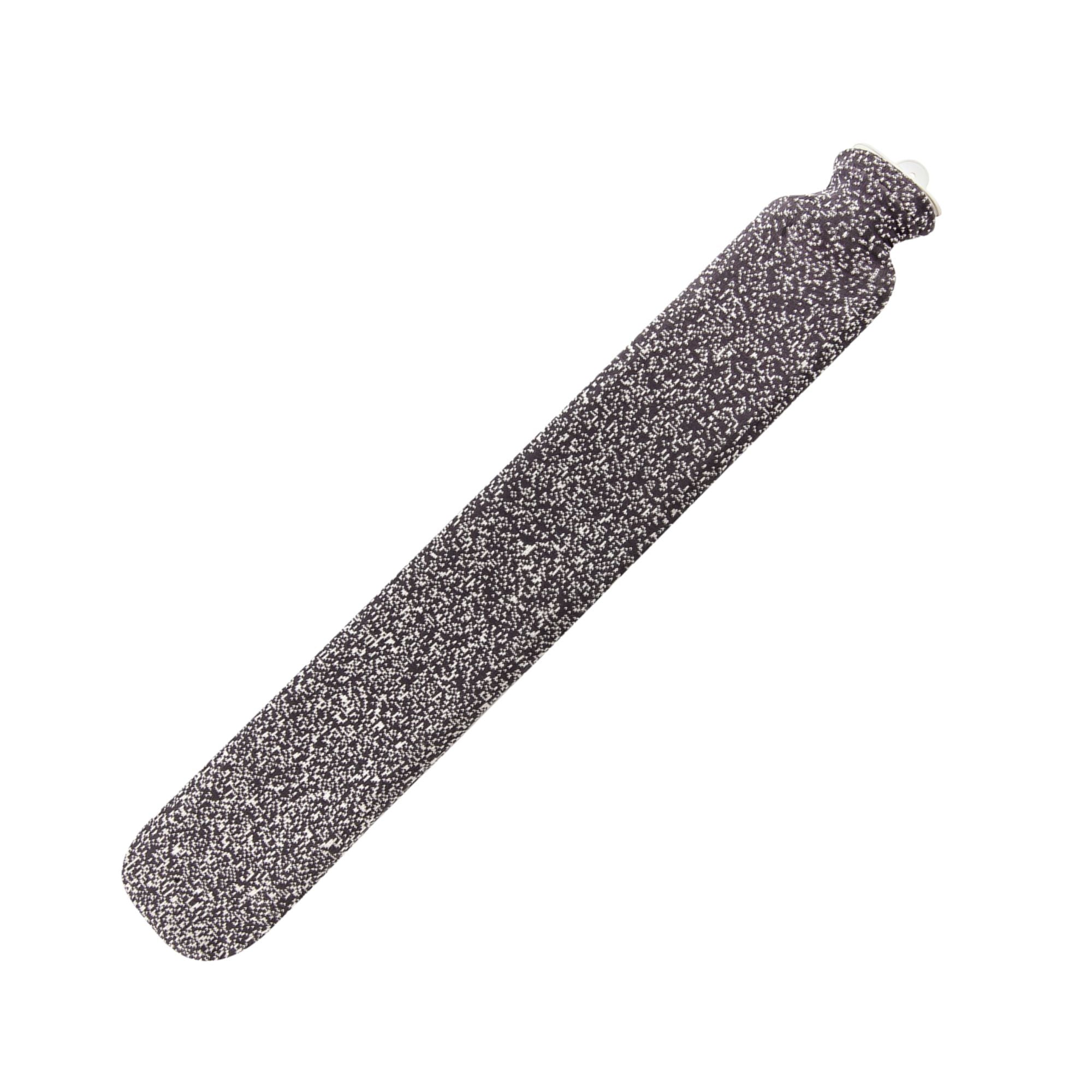 2.5L Long Hot Water Bottle with Knitted Pixel Grey Cotton Cover - Warm & Cozy for Winter Nights, Pain Relief, Bed Warmers, Home Comfort