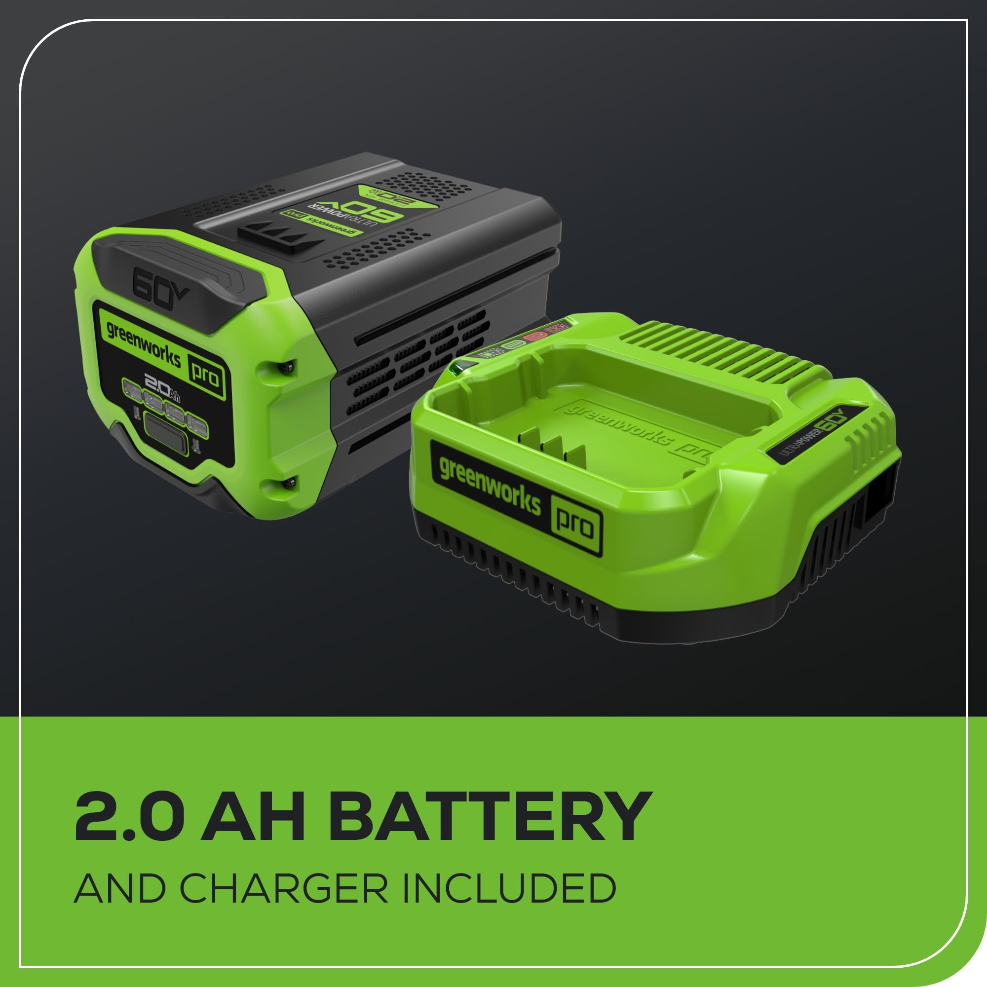 Greenworks 60V 8-Inch Brushless Cordless Lawn Edger with 2.0Ah Battery & Fast Charger Included - Perfect for Trimming Lawn Edges, Driveways, and Sidewalks