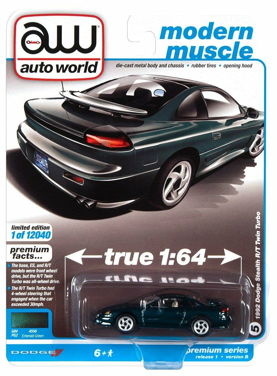 1992 Dodge Stealth R/T Twin Turbo Green 1:64 Scale Diecast Model Car for Collectors and Display