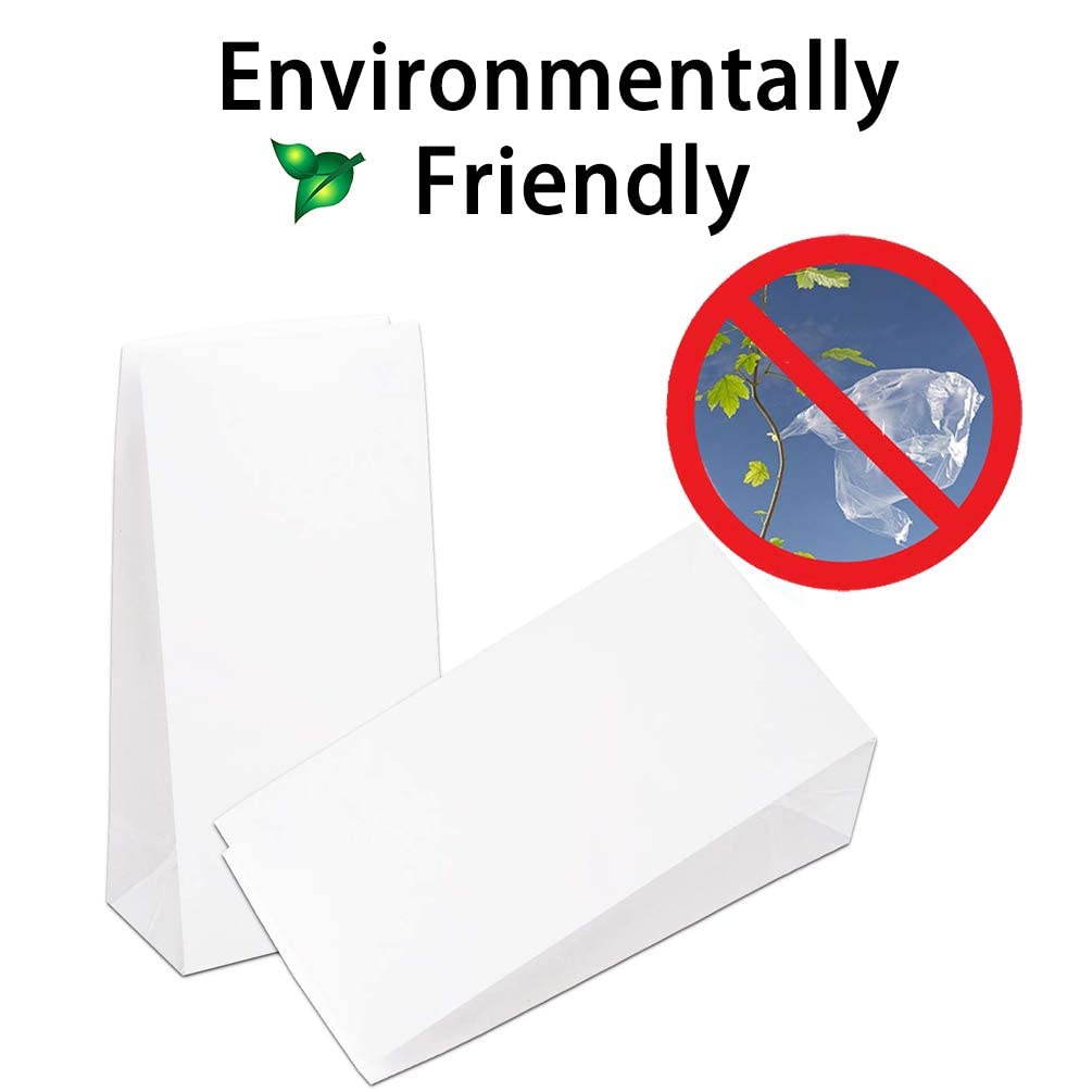KEYYOOMY Mini White Paper Bags - 24 Pack Small Party Favor Bags, 3.5 x 2.4 x 7.1 Inch Lunch Bags for Wedding, Birthday, Baby Shower & Gift Packaging