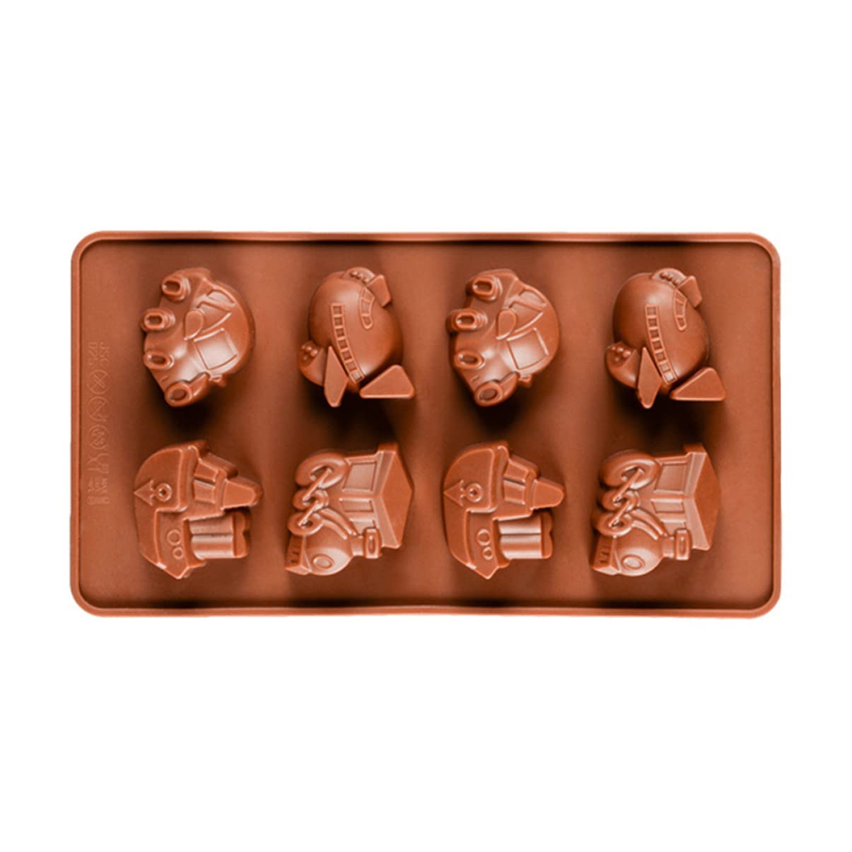 BESTonZON 8-Cavity Silicone Chocolate Molds - Decorative Baking Tray for Fondant, Fudge, Cake & Candy Making - Reusable Non-Stick Car-Shaped Mold for DIY Desserts & Party Treats