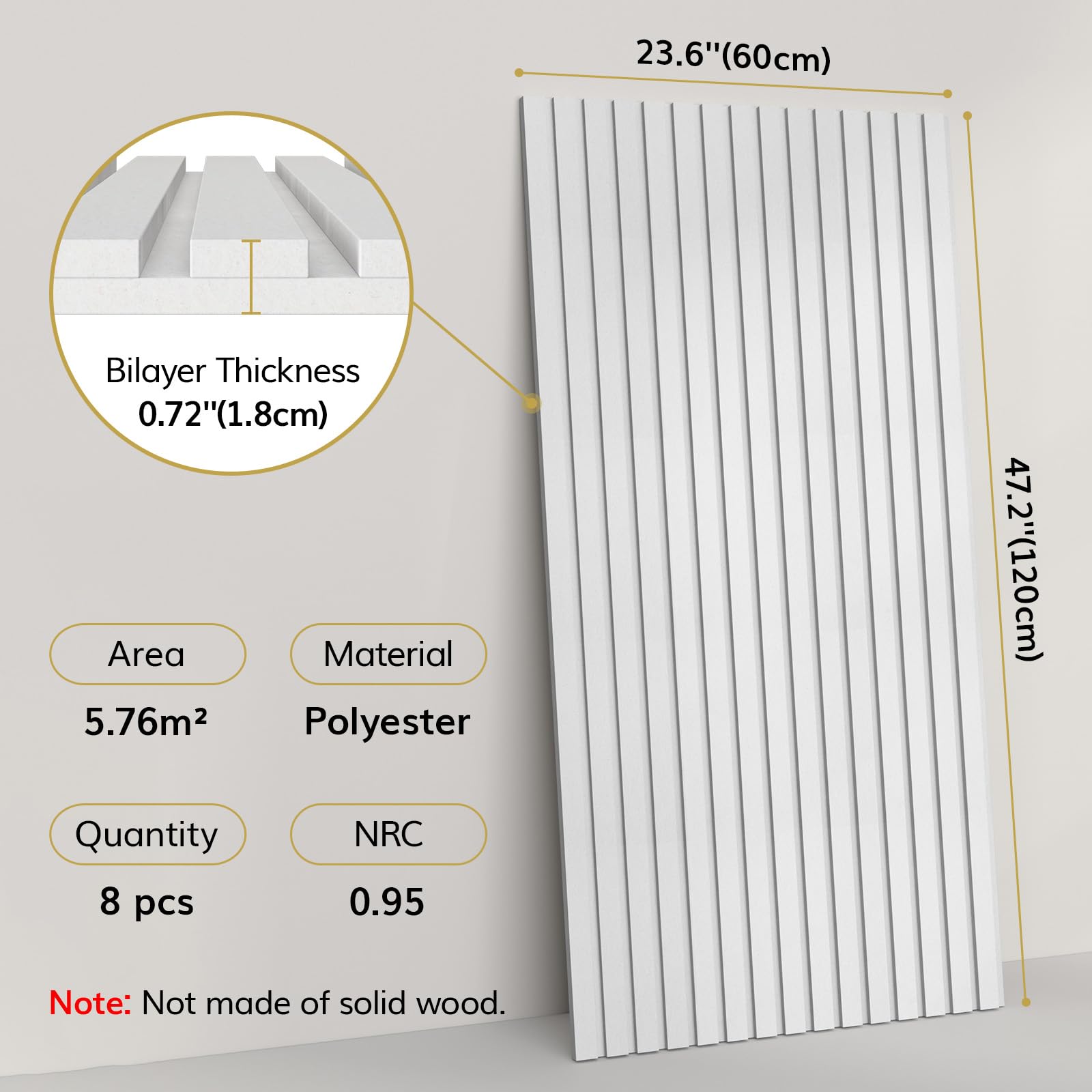 TONOR 8-Pack Large Self-Adhesive Acoustic Panels 47.2