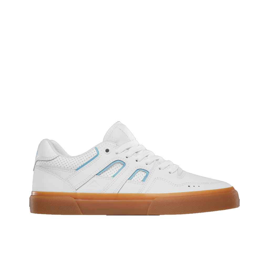 Emerica Tilt G6 Vulc Skate Shoes - White/Blue/Gum Colorway | Durable Vulcanized Construction for Street Skating & Casual Wear