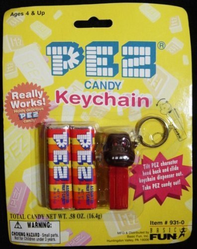 PEZ Candy Dispenser with Gorilla Keychain - New On Card Collectible - Fun Gift for Kids & Candy Lovers | Perfect for Birthday Parties, Halloween Treats & Office Desk Decor