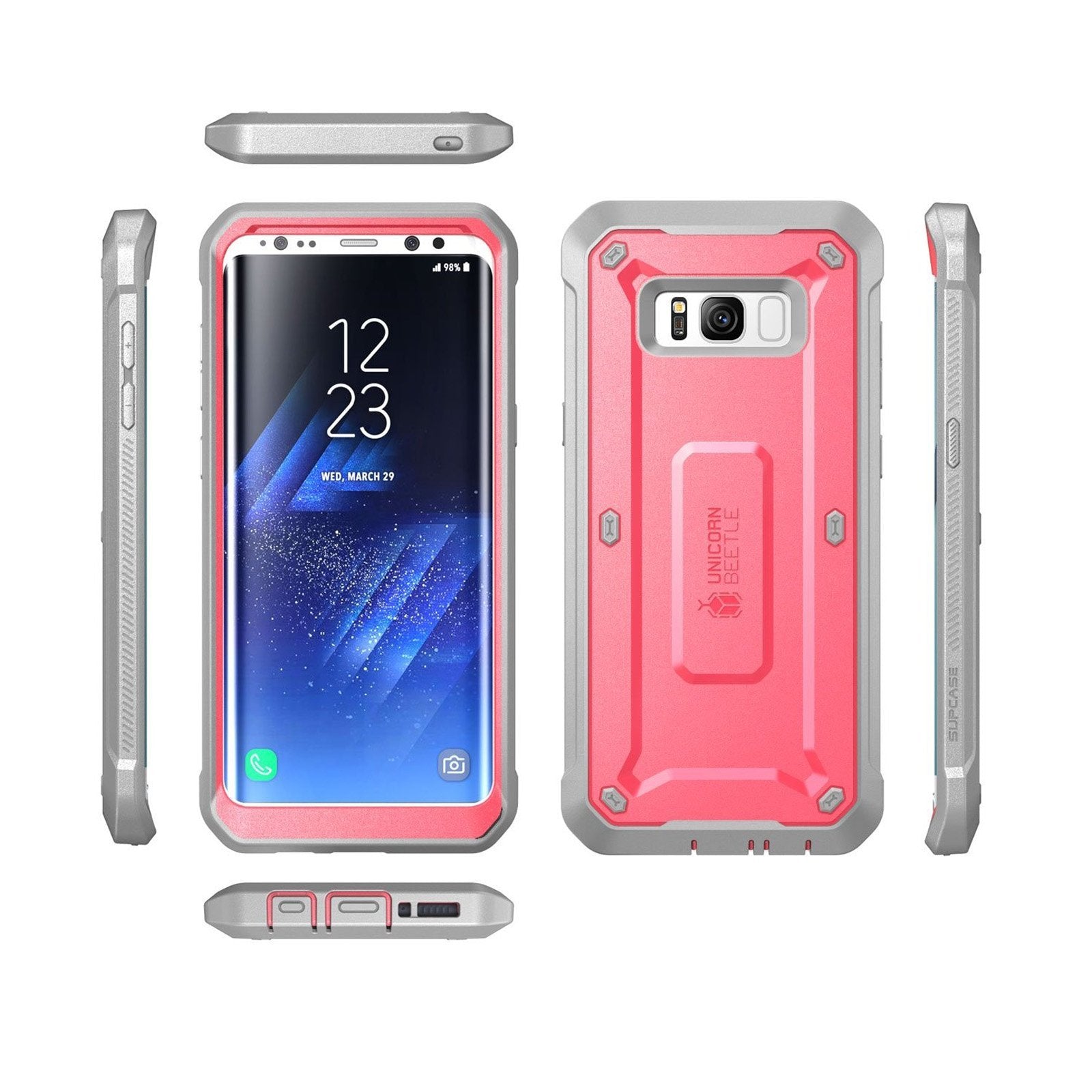 Samsung Galaxy S8 Plus Unicorn Beetle Pro Full Body Rugged Holster Case with Built-in Screen Protector - Shockproof, Drop Protection - Pink (Open Box) - Perfect for Outdoor, Work & Active Lifestyles