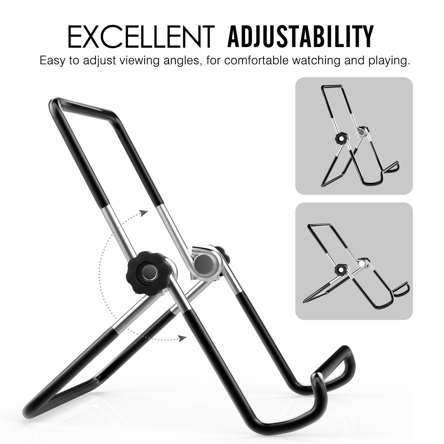 Moko 2-Pack Foldable Tablet Stand - Adjustable Metal Phone & iPad Holder for 9-12.9