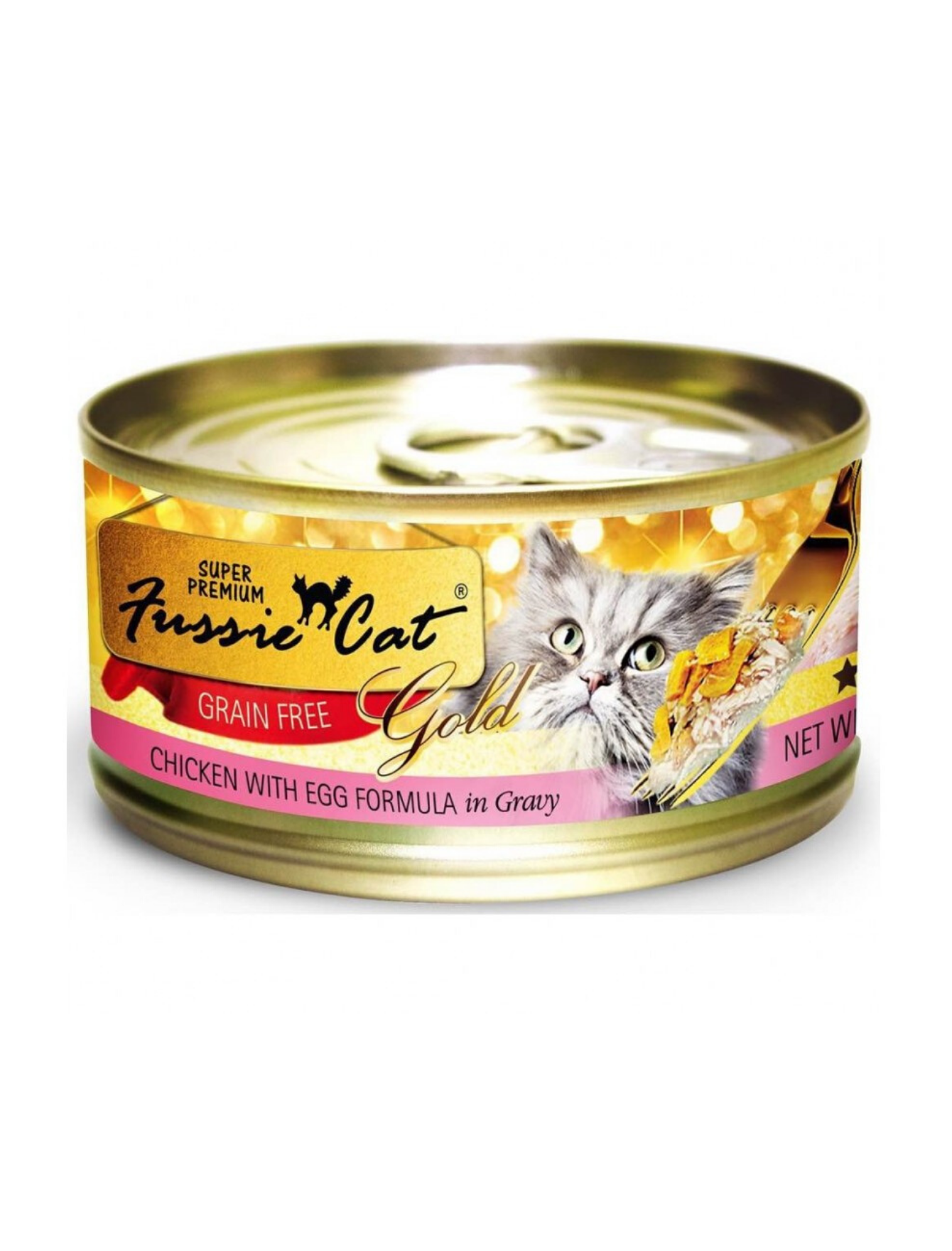 Premium Fussie Cat Gold Label Chicken & Egg Wet Cat Food - 80g, Grain-Free, High Protein for Adult & Senior Cats - Perfect for Mealtime, Weight Management & Picky Eaters
