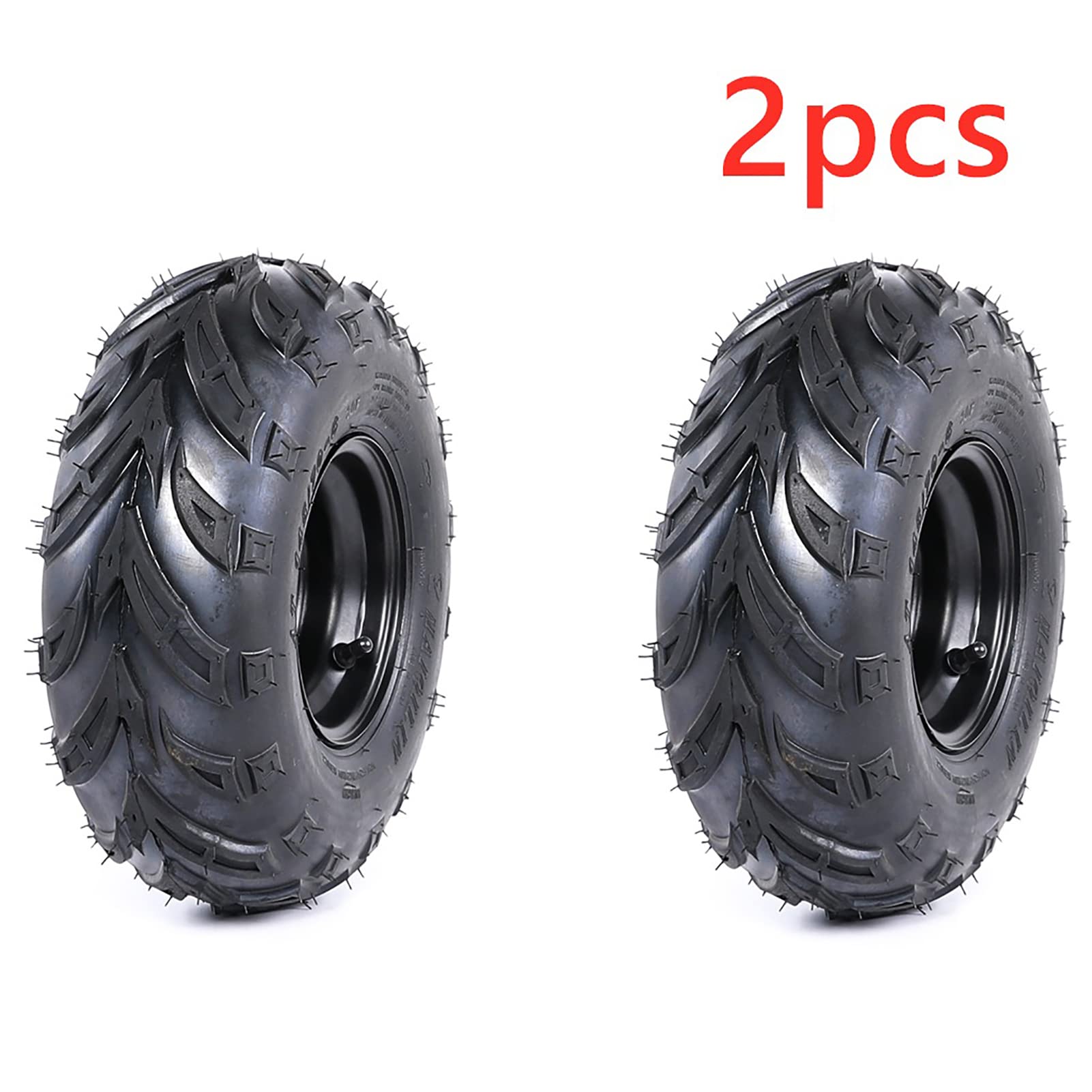 145/70-6 ATV Lawn Tires & Wheel Rim Assembly - Heavy Duty Mini Buggy & Mower Bike Tires (2 Pack) - Perfect for Off-Road, Yard Work & Small Utility Vehicles