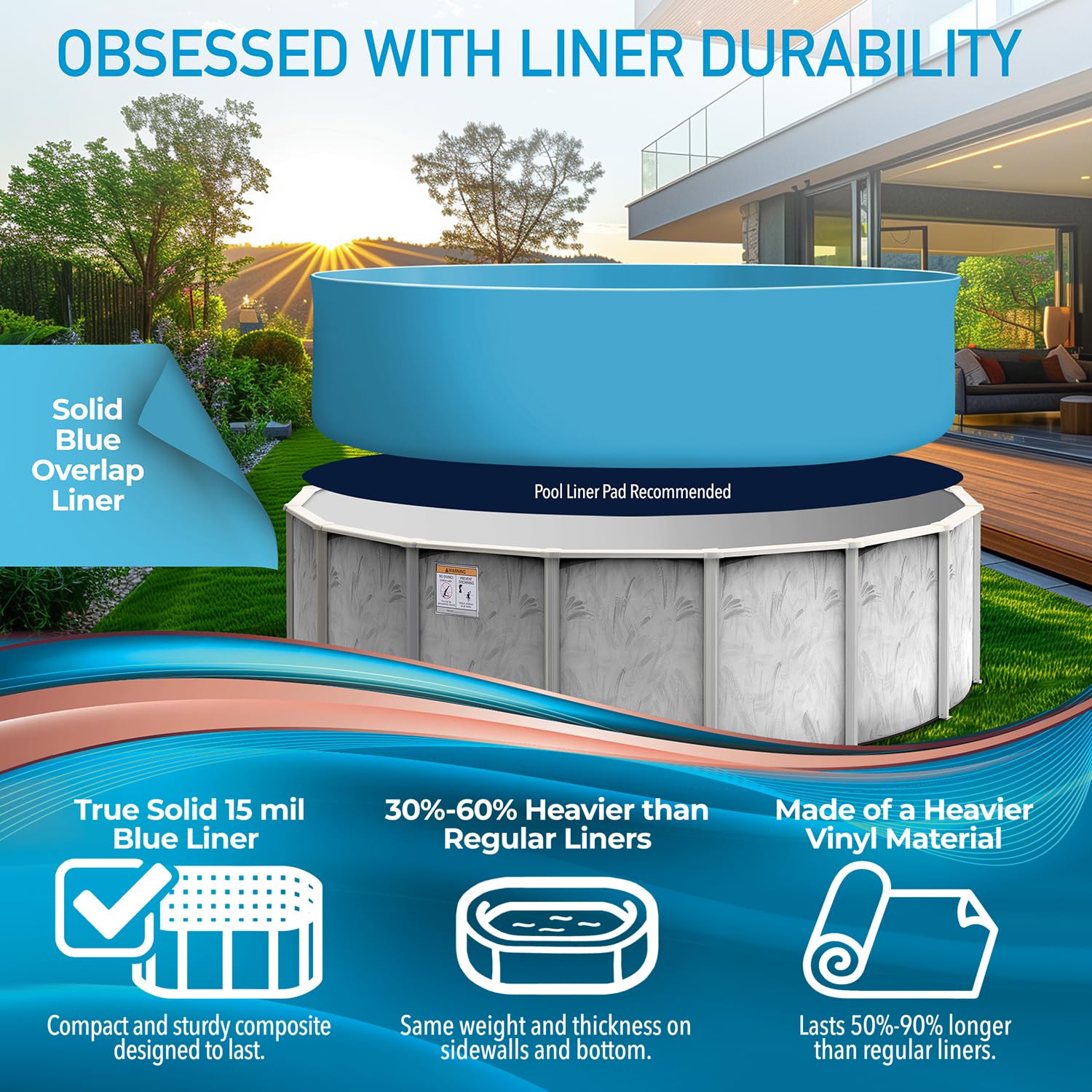 21 Foot x 52 Inch Doughboy Above Ground Pool Kit - Steel Wall Pool with Liner, Sand Filter, Pump & Skimmer - Made in USA by Hollowell Industries - Perfect for Backyard Family Fun & Summer Relaxation