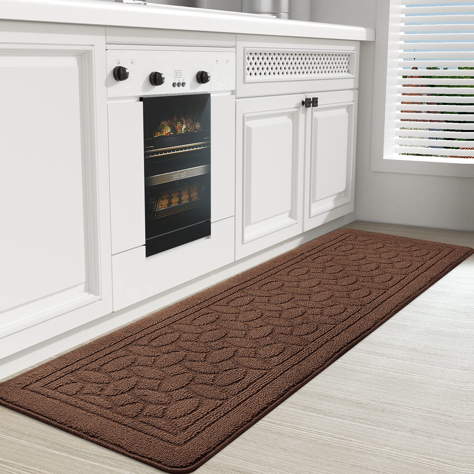 Non-Slip Brown Kitchen Runner Rug 18