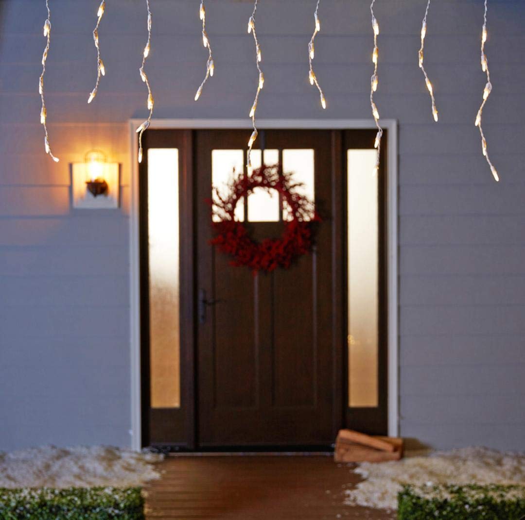 GE 'Energy Smart' 150 LED Mini White Plug-in Outdoor Icicle Christmas Lights - Perfect for Holiday Decorations, Rooflines, and Winter Party Lighting