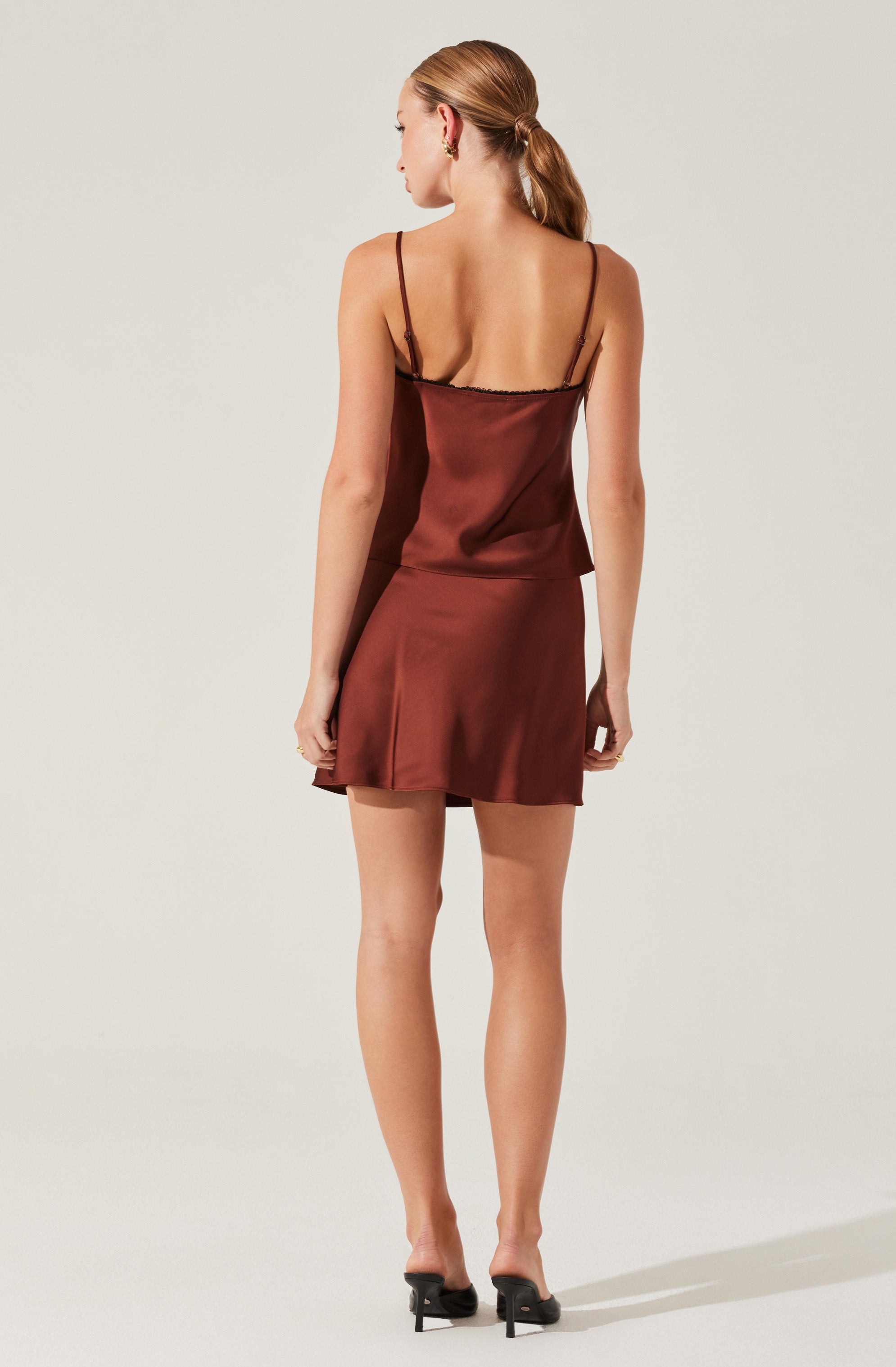 Elegant Satin Lace Trim Blouse for Women - Fashionable Party & Evening Wear - Perfect for Date Nights, Cocktail Parties & Special Occasions