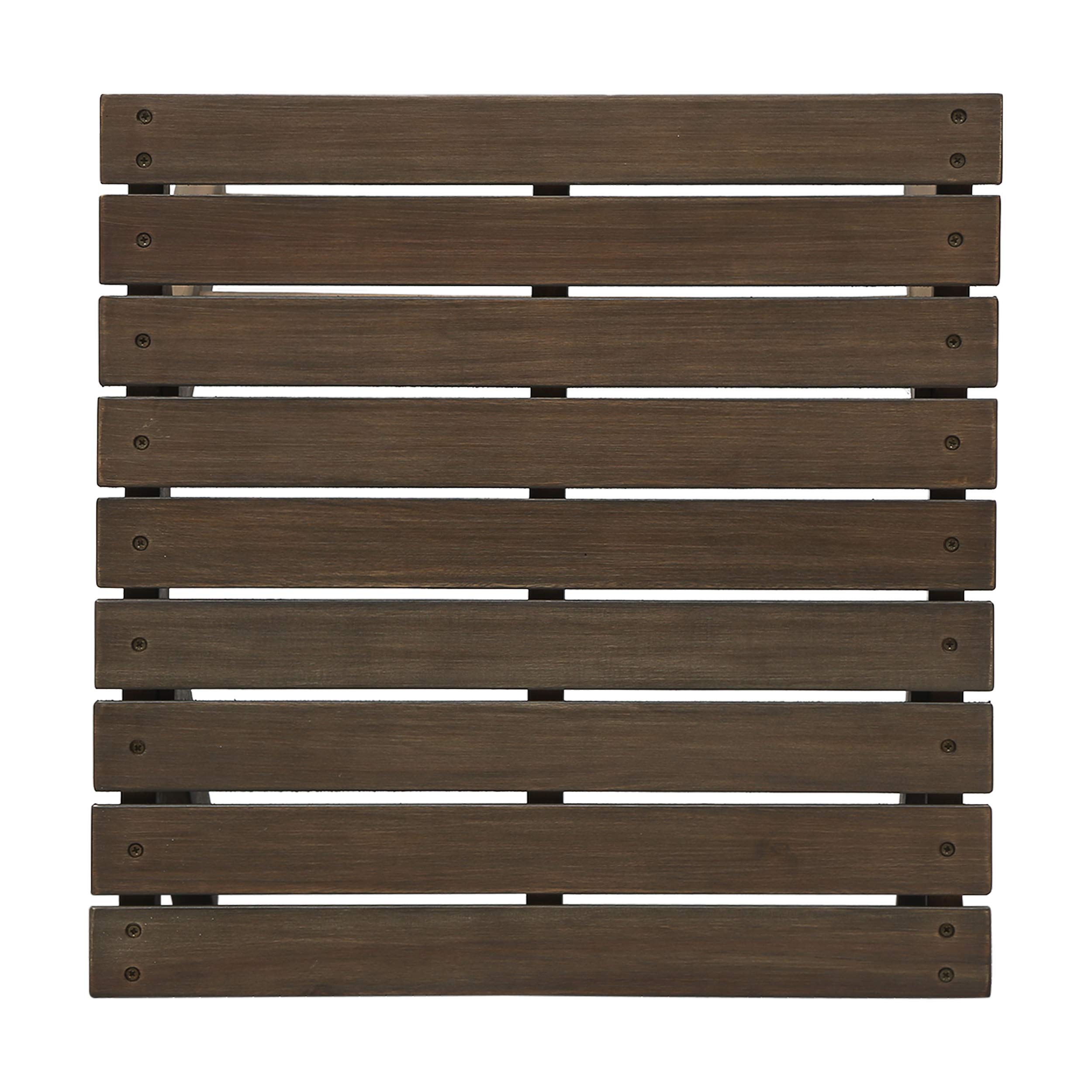 Kailee Outdoor Wooden Side Table with Gray Finish - Weather-Resistant Patio Furniture for Garden, Deck, and Poolside Use