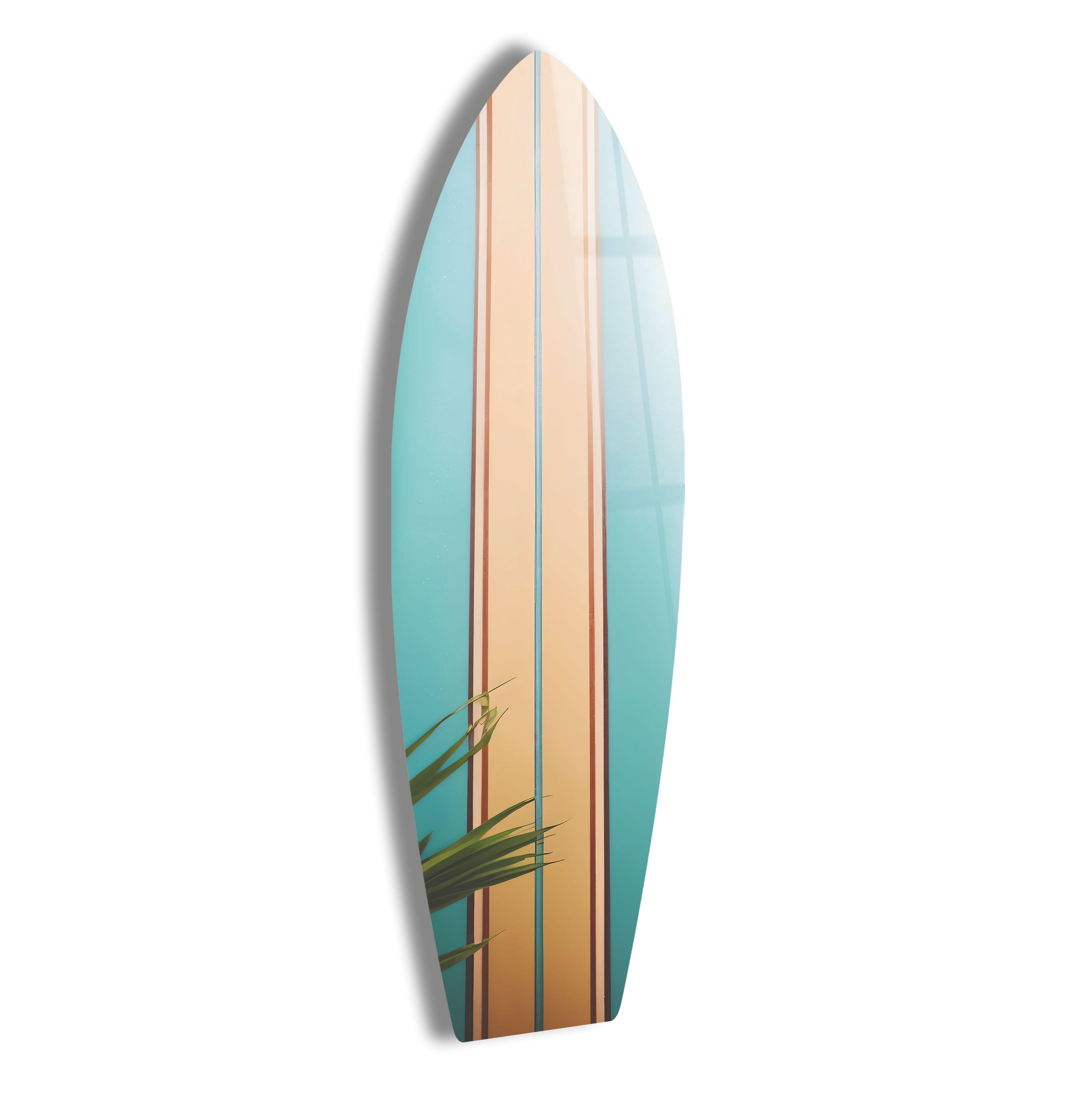 Stylish Beige and Brown Surfboard Wall Art - Coastal Decor for Beach House, Living Room & Bedroom - Perfect Nautical Theme Home Accent