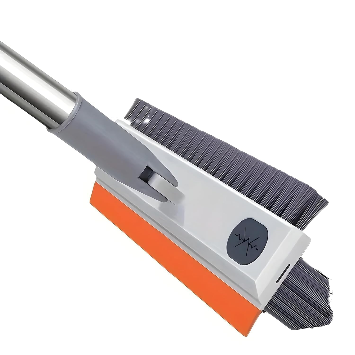WAZDORF 3-in-1 Bathroom Cleaning Brush with Wiper and Long Handle - 180° Rotating Floor Scrubber for Tile Floors, Kitchen & Bathroom Cleaning Tools | Perfect for Shower Tiles, Bathtubs, Sinks and Hard-to-Reach Corners