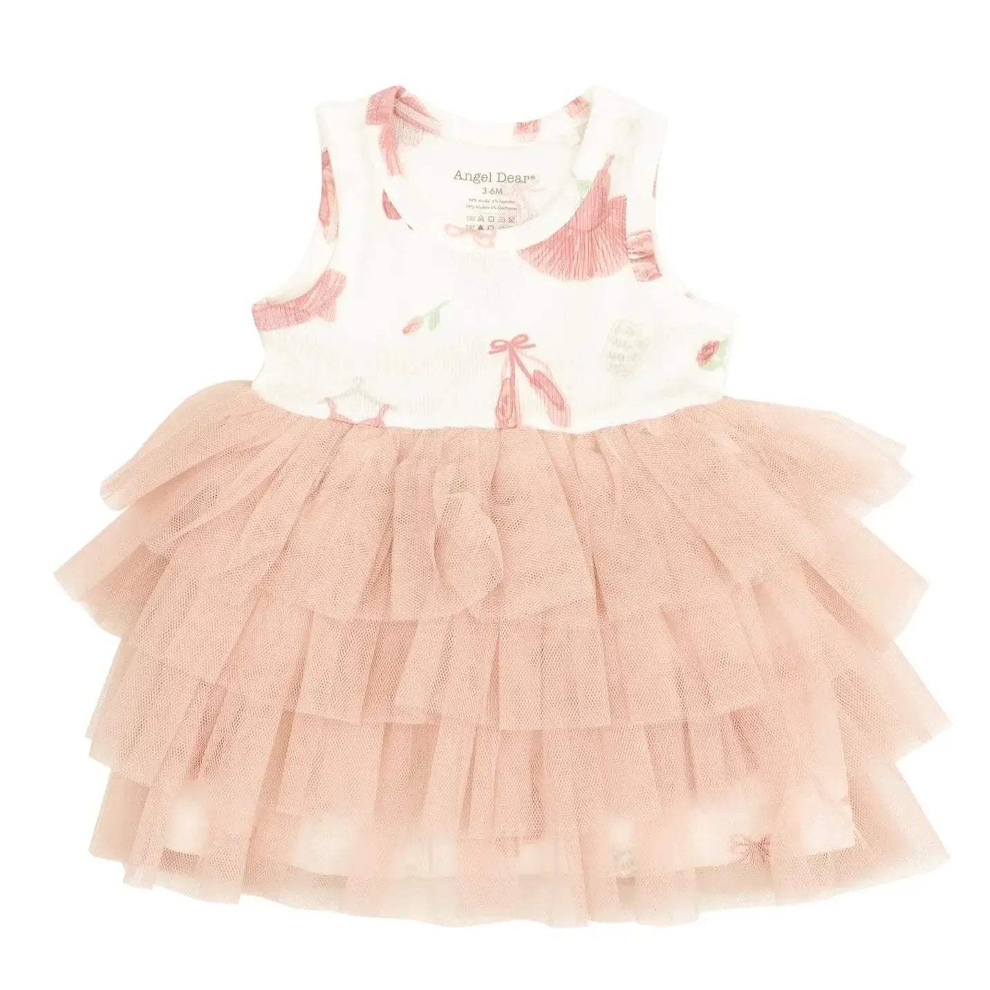 Angel Dear Layered Tulle Tank Dress for Girls - Soft Ballet Tutu Dress for Dance Recitals, Birthday Parties & Special Occasions