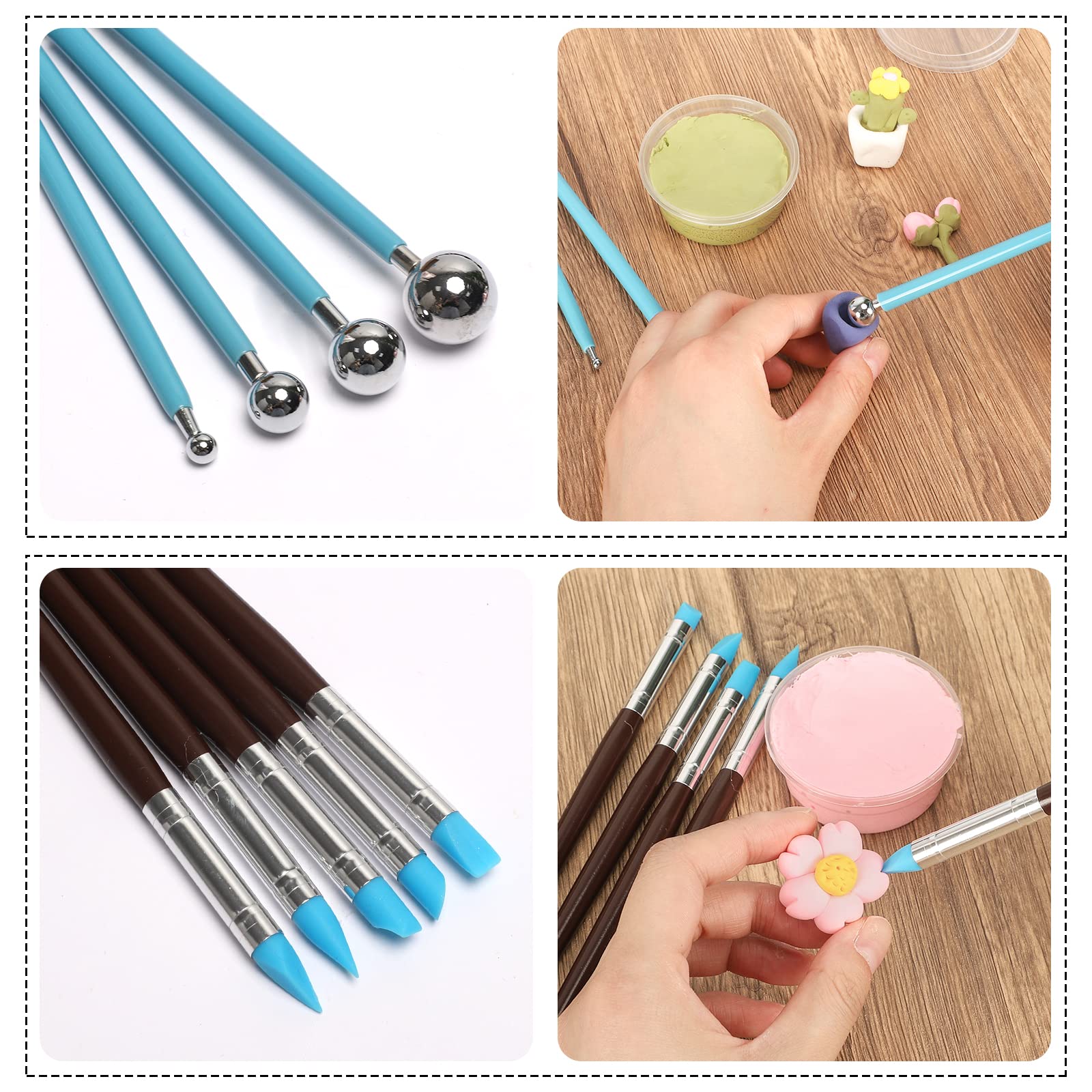 Polymer Clay Tools Kit 24pcs - Sculpting & Pottery Tools for Air Dry Clay & Rock Painting