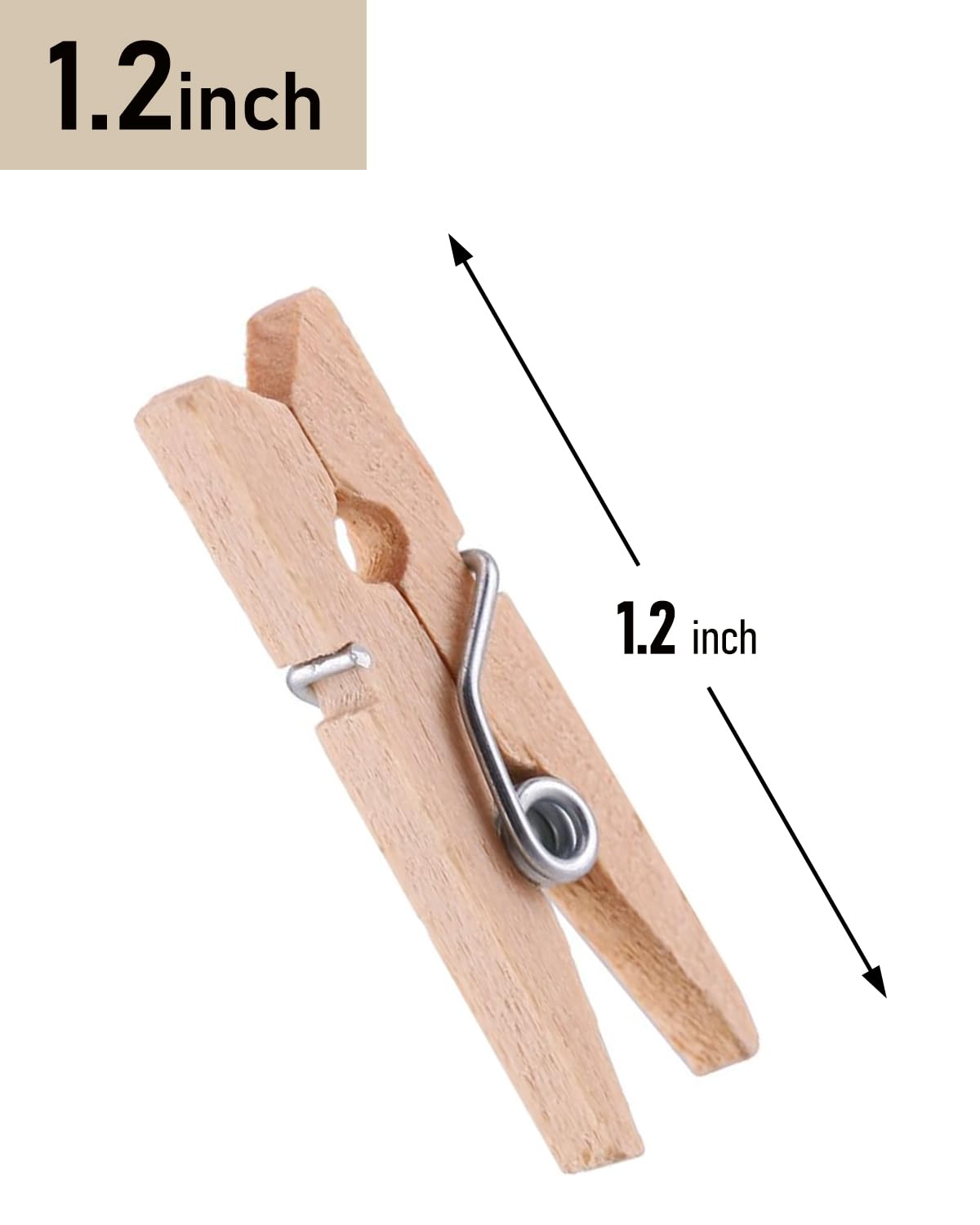 200 PCS Mini Wooden Clothespins 1.2 Inch - Small Photo Clips for Baby Shower, DIY Crafts, Scrapbooking & Home Decor - Perfect for Hanging Photos, Artwork, Garlands and Party Decorations