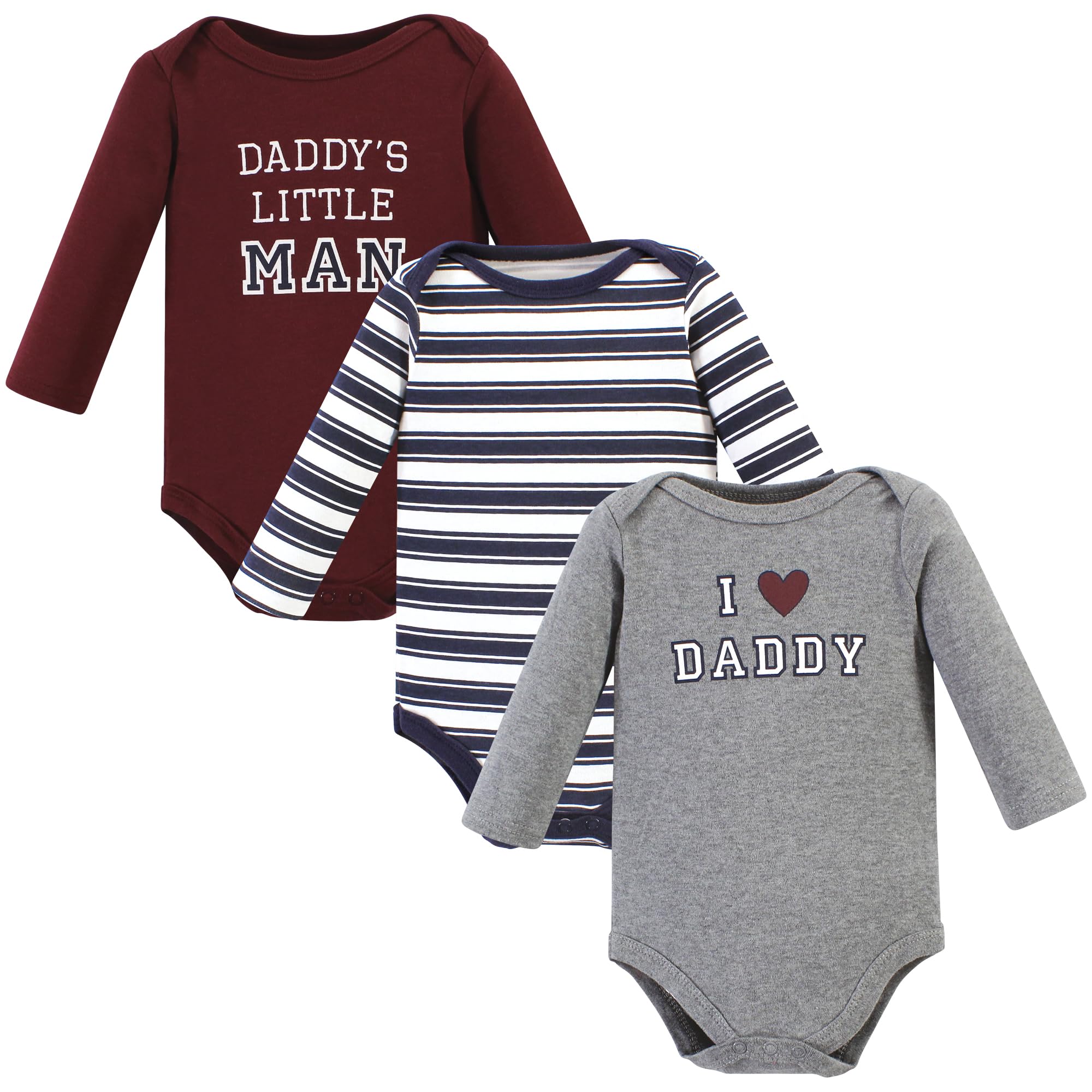 Hudson Baby Unisex Cotton Long-Sleeve Bodysuits 3-Pack - Soft Newborn Onesies for Baby Boys - Perfect for Everyday Wear, Playtime & Family Outings