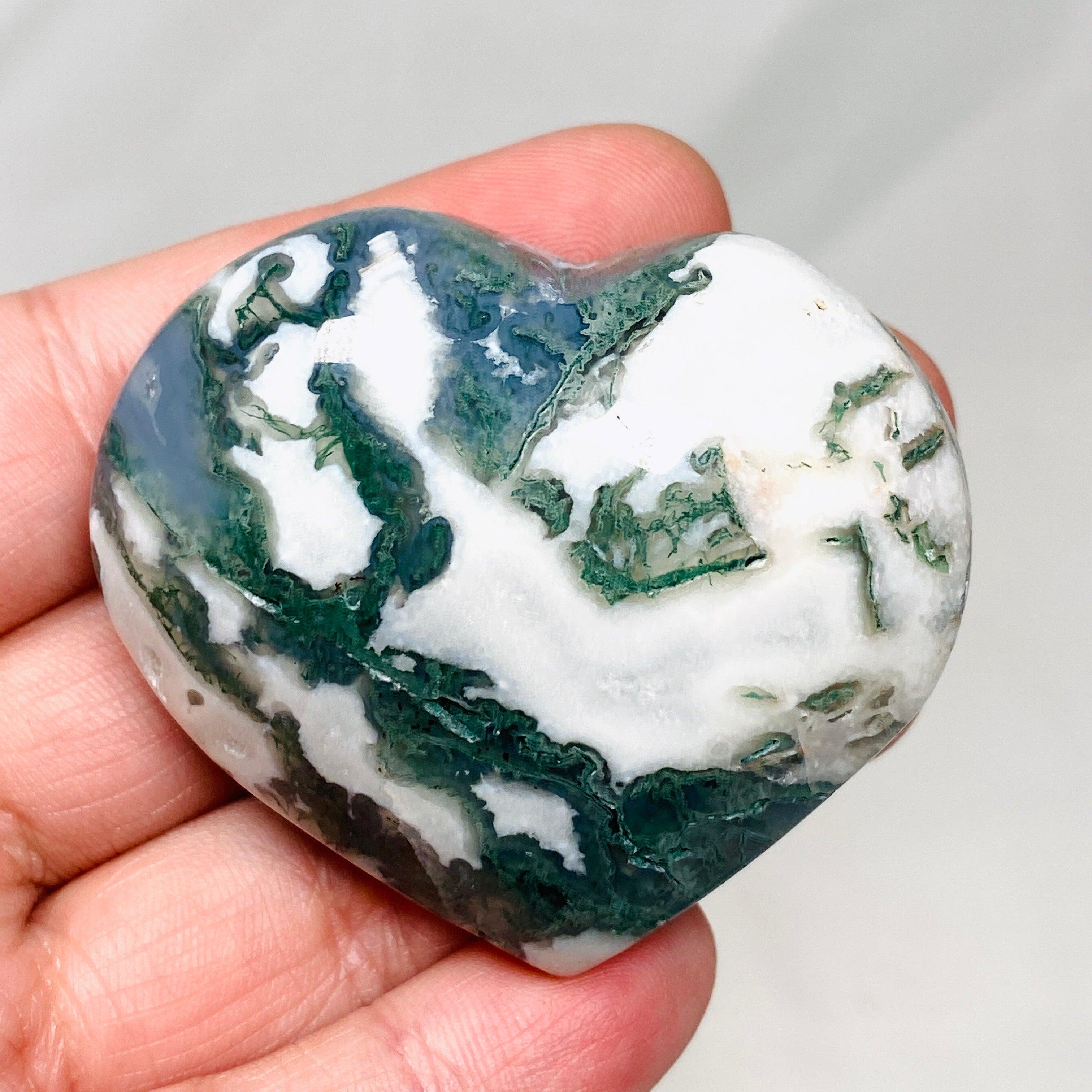 Natural Moss Agate Heart Pendant - Healing Crystal Jewelry for Love & Emotional Balance - Perfect for Meditation, Gifts & Spiritual Healing