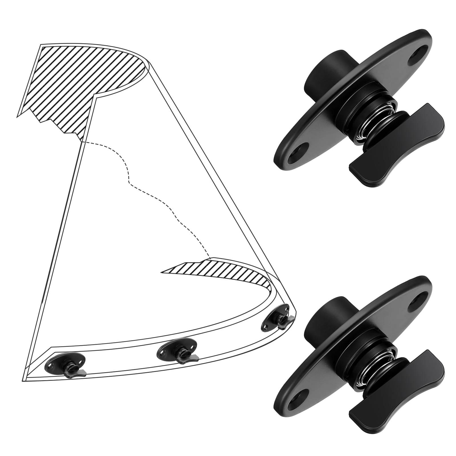 5PCS Marine Windshield Fastener Clips for Bass Boats - Boat Accessories Replacement