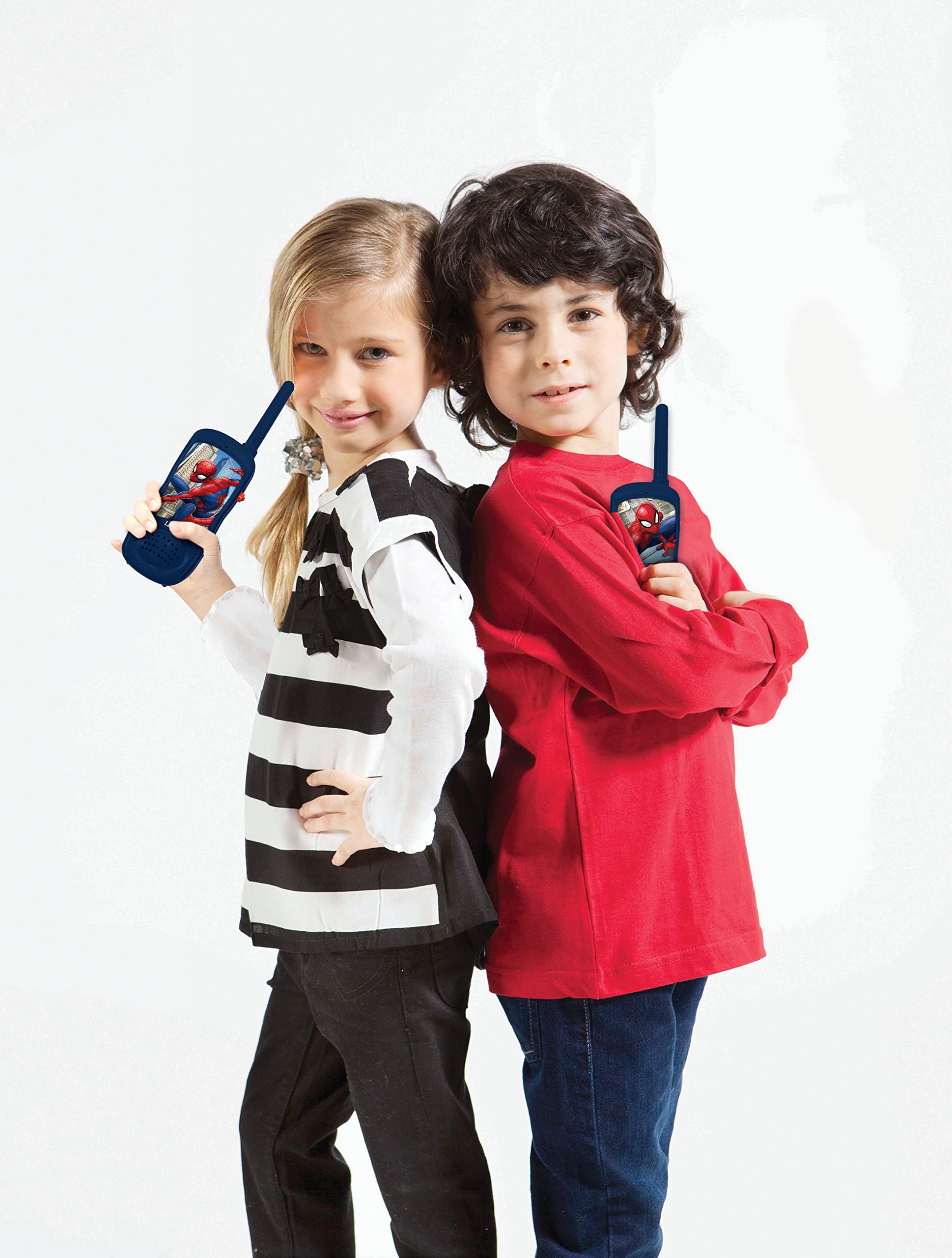 Lexibook Spiderman Kids Walkie Talkies - Red & Blue Belt Clip Two-Way Radios for Children | Battery Operated Toy Communication Game | Perfect for Outdoor Adventures, Camping & Backyard Play