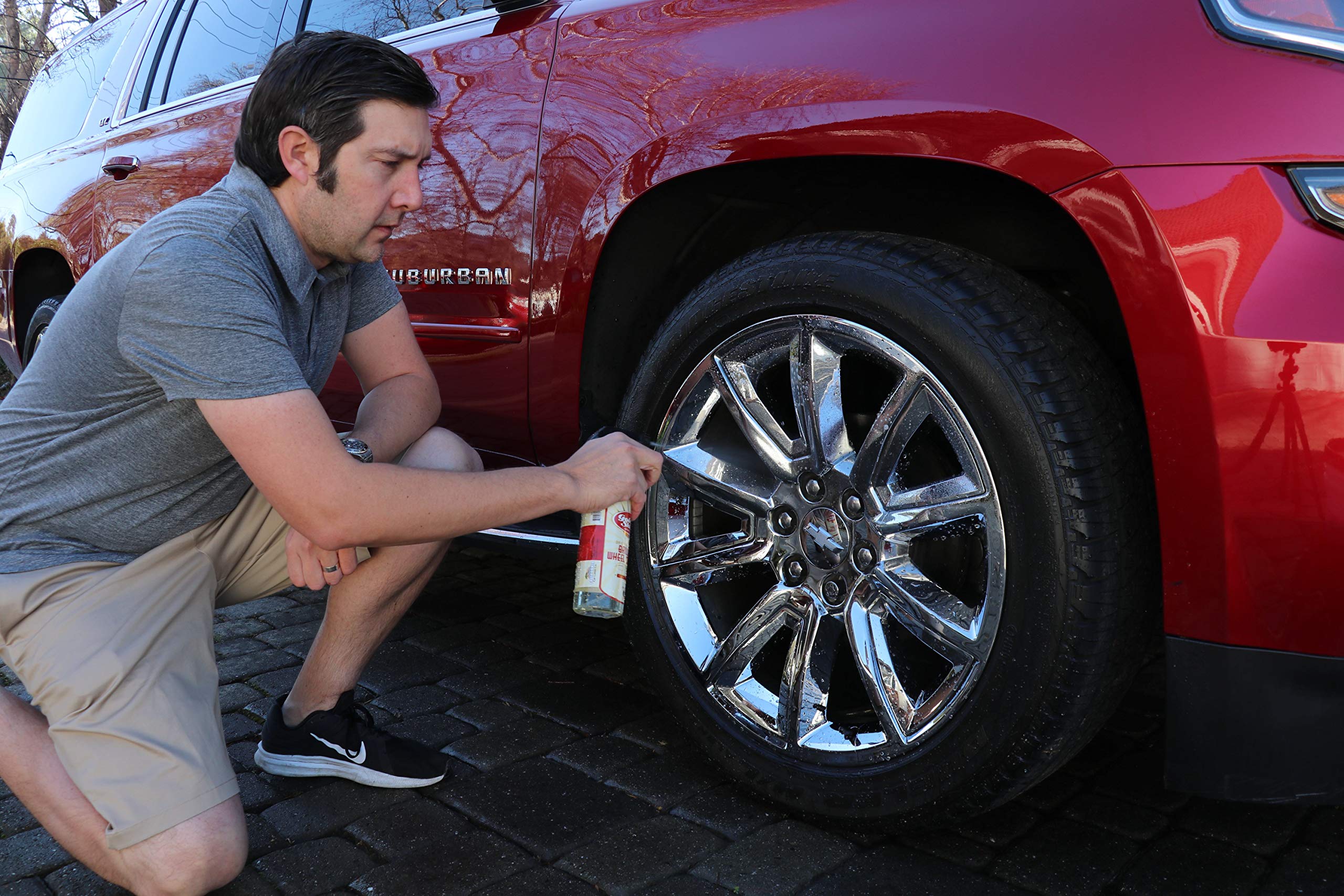 GOLDEN SHINE Premium Wheel Cleaner Spray - 16oz Chrome, Painted & Polished Wheel Cleaner - Safe for Alloy Rims & Hubcaps - Perfect for Car Detailing & Auto Care (44016)