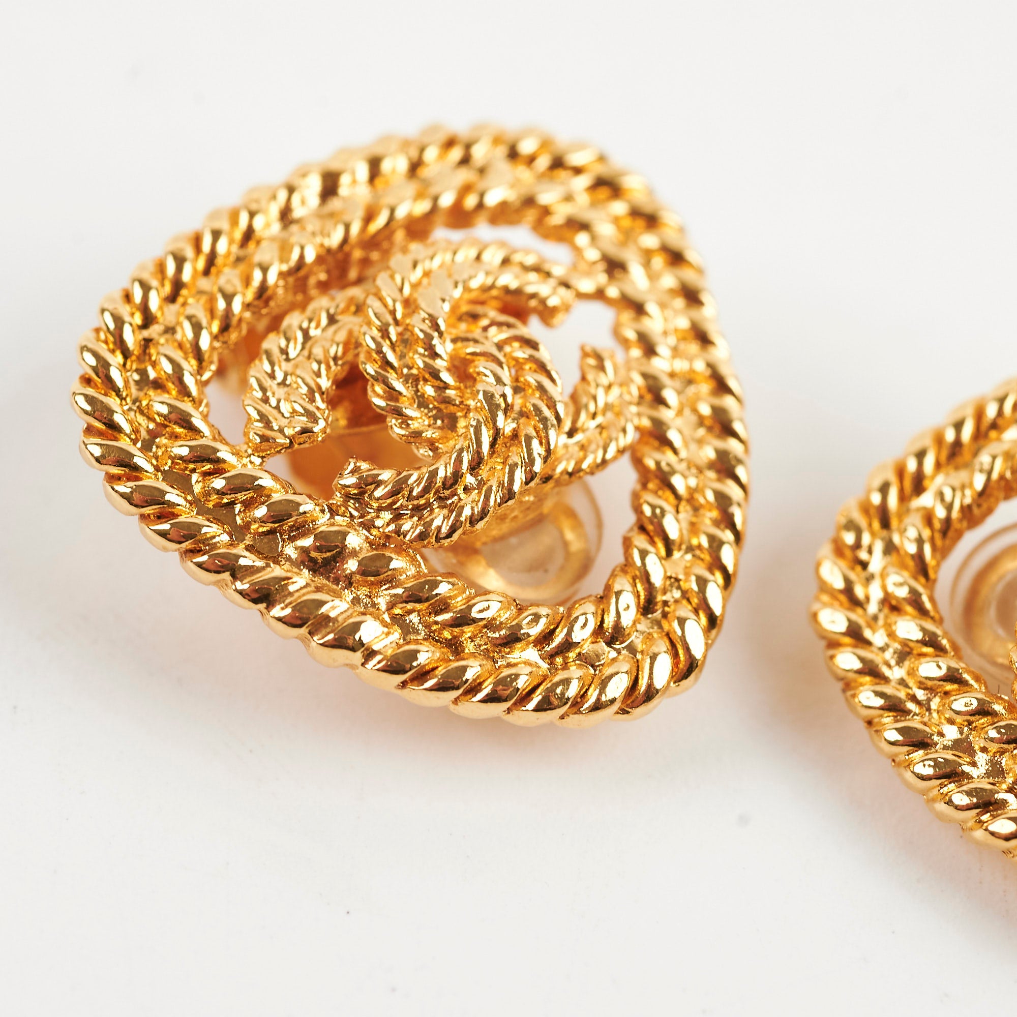 Chanel CC Triangle Clip-On Earrings for Women - Fashion Luxury Statement Earrings for Parties, Weddings & Special Occasions