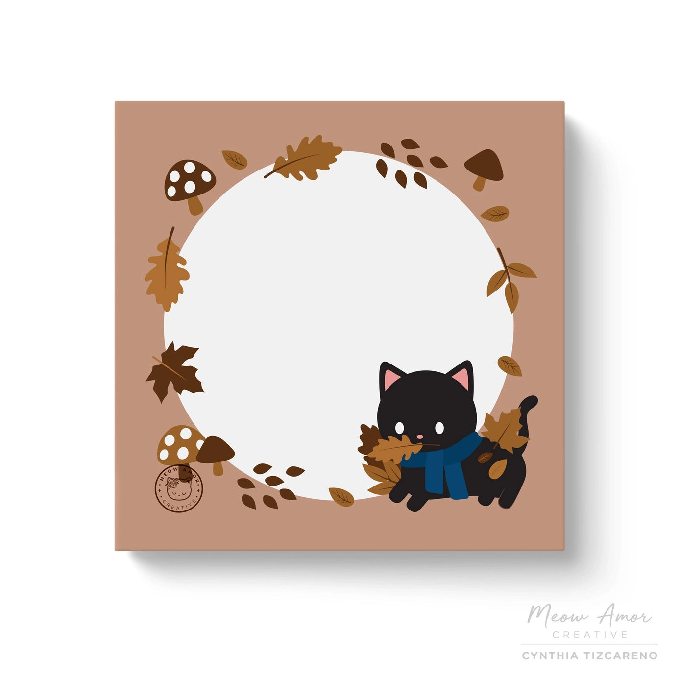 Autumn Cat Sticky Notes - Cute Fall-Themed Memo Pads for Office, School & Home Organization - Perfect for Planners, Journals & Reminders