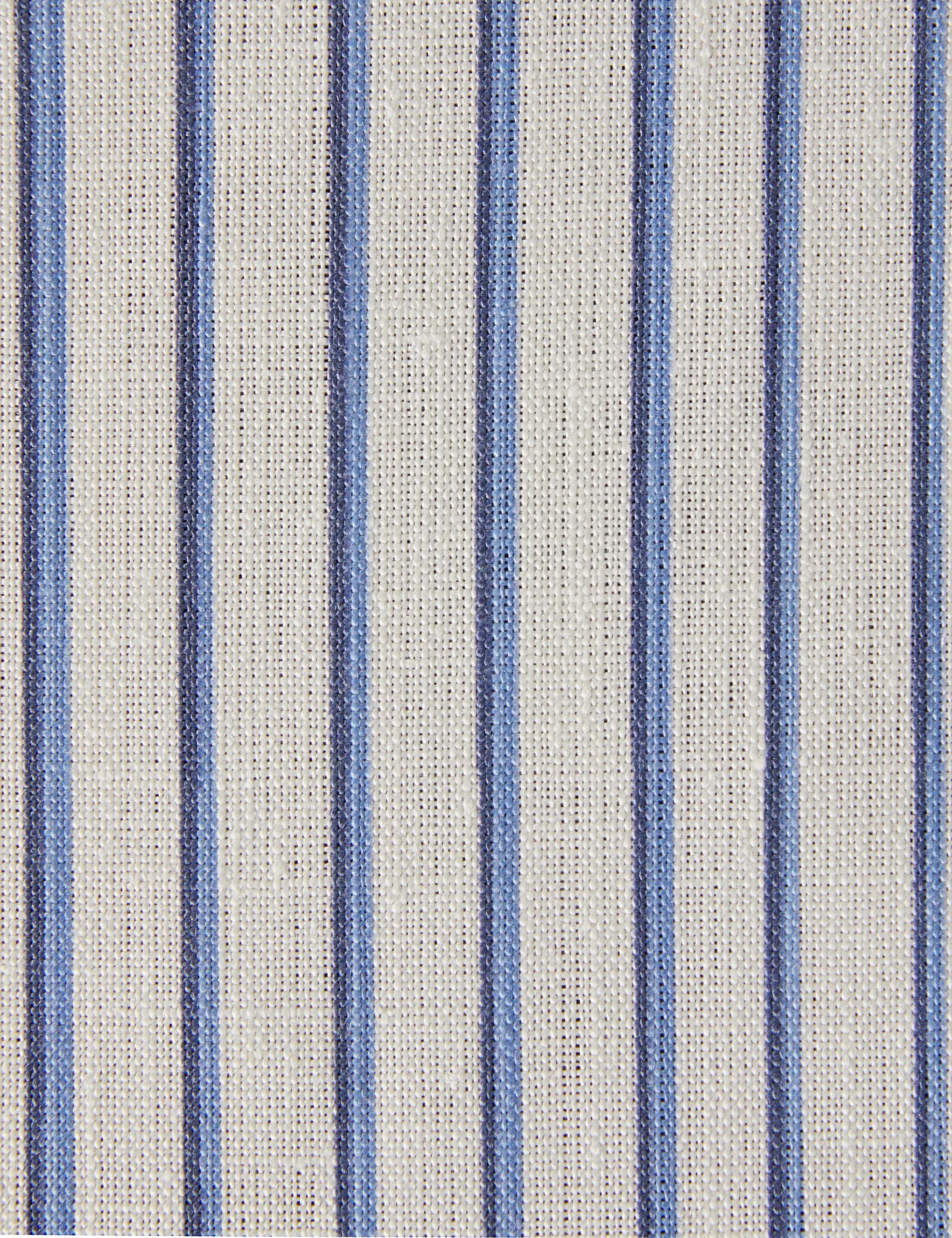 Annie Coop Blue and White Linen Fabric Swatch - Premium Home Decor & Upholstery Material for DIY Projects, Curtains, and Throw Pillows